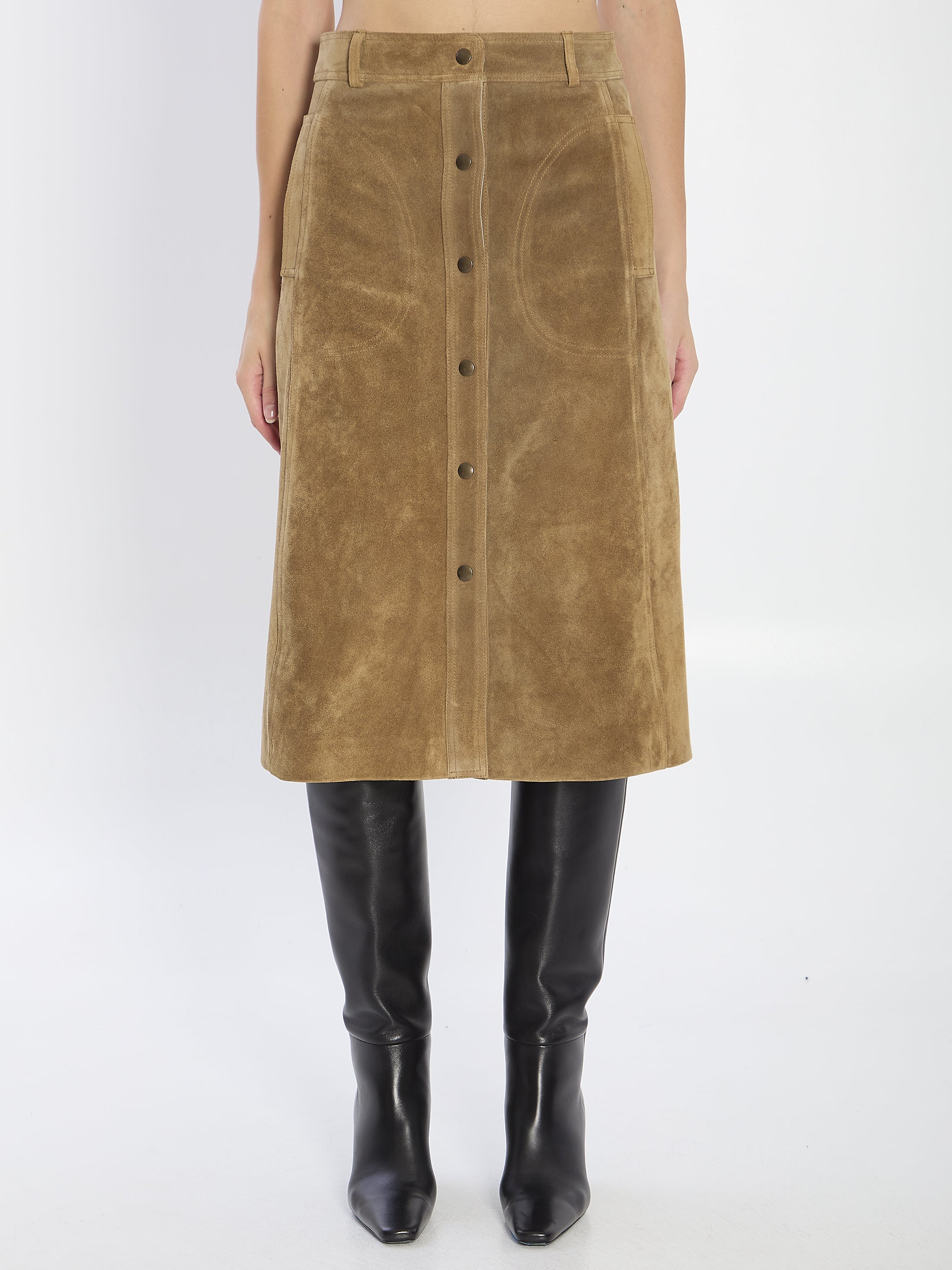 ELEN SUEDE SKIRT ARMA GREEN 34