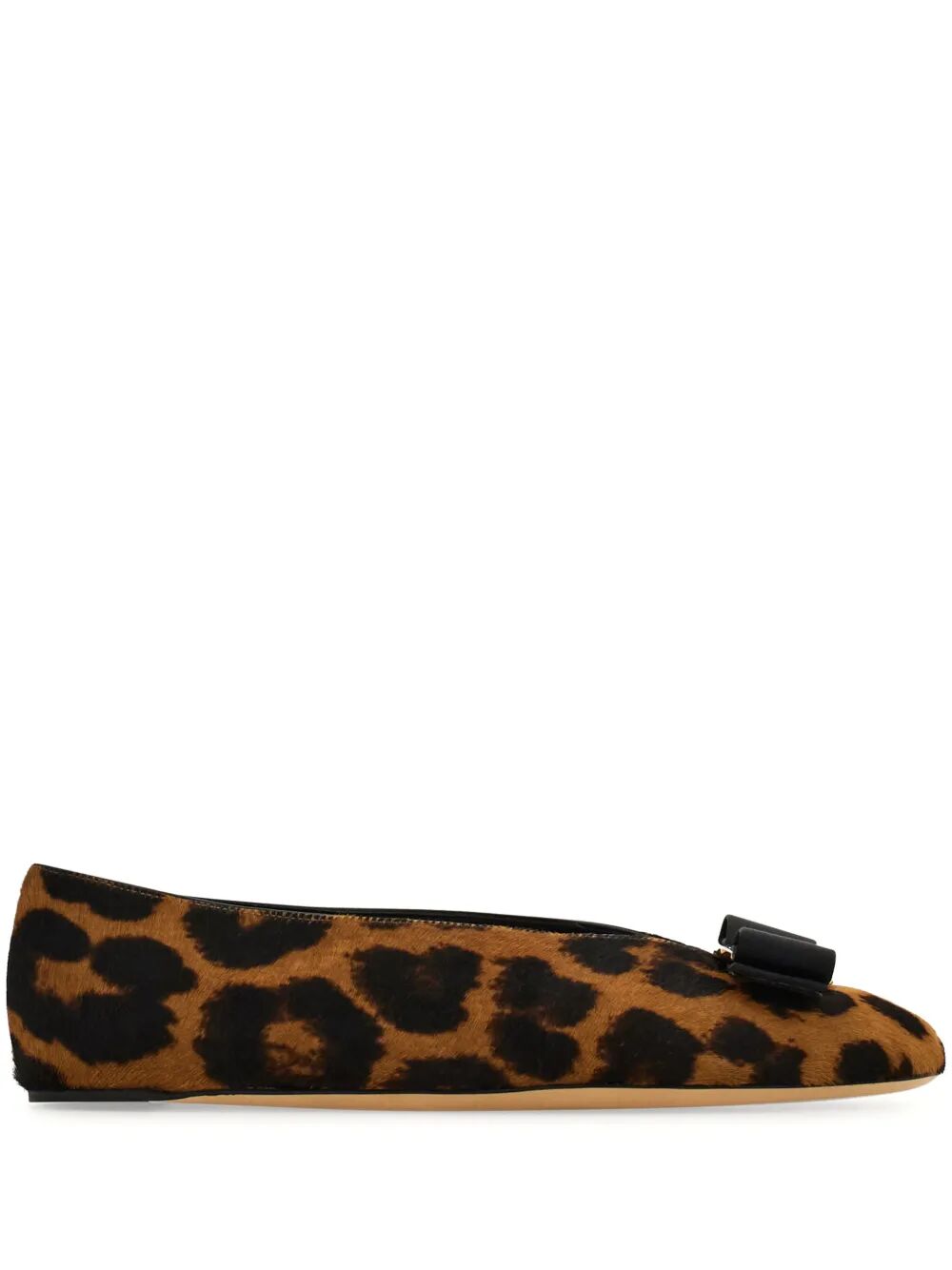 HORSEHAIR PRINTED VANNA BALLET FLATS Ferragamo BLACK 11C