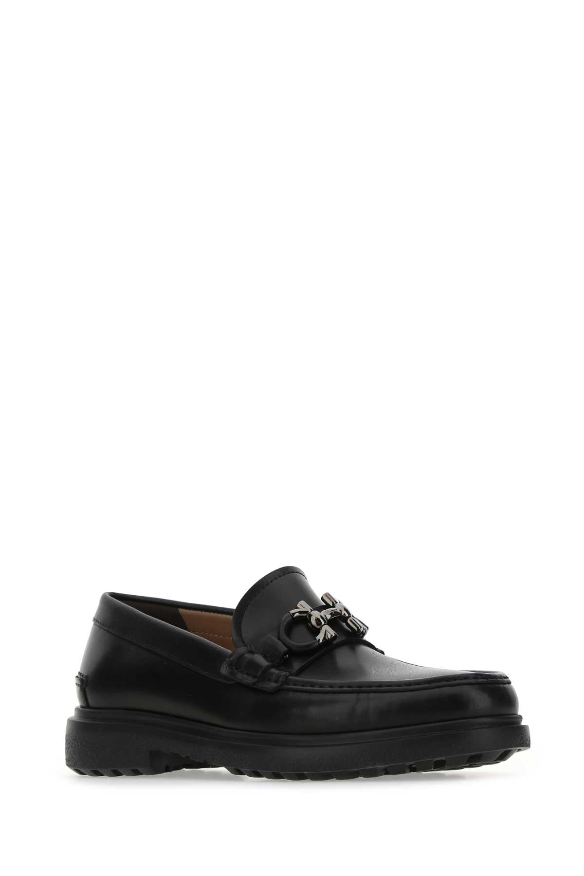 BLACK LEATHER LOAFERS Ferragamo