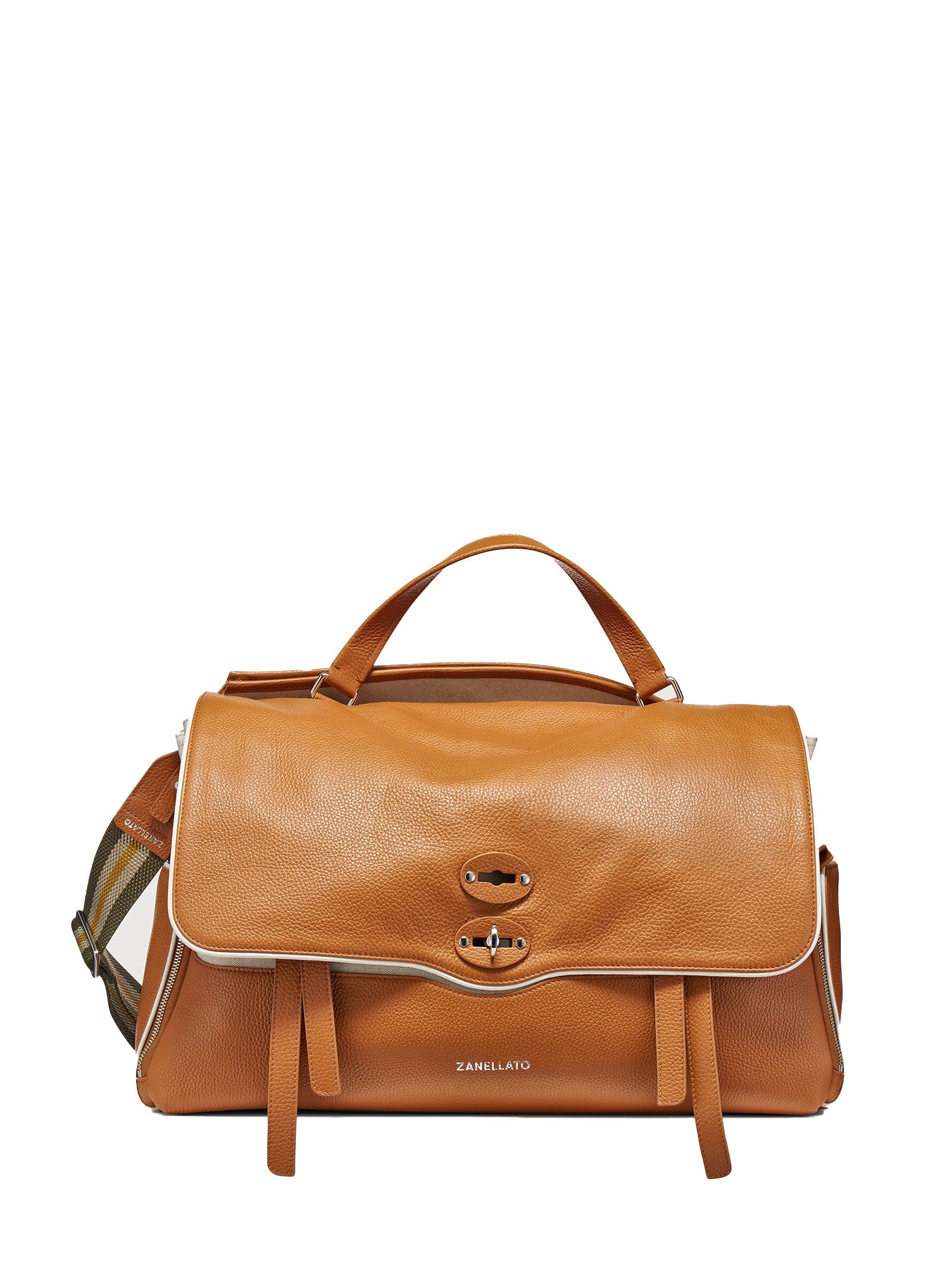 ZANELLATO RACQUET CLUB XL LEATHER MESSENGER BAG WITH SHOULDER STRAP Zanellato BROWN BALCONIERA UNI