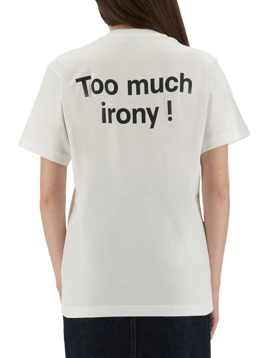 TSHIRT TOO MUCH IRONY! MOSCHINO COUTURE WHITE XS