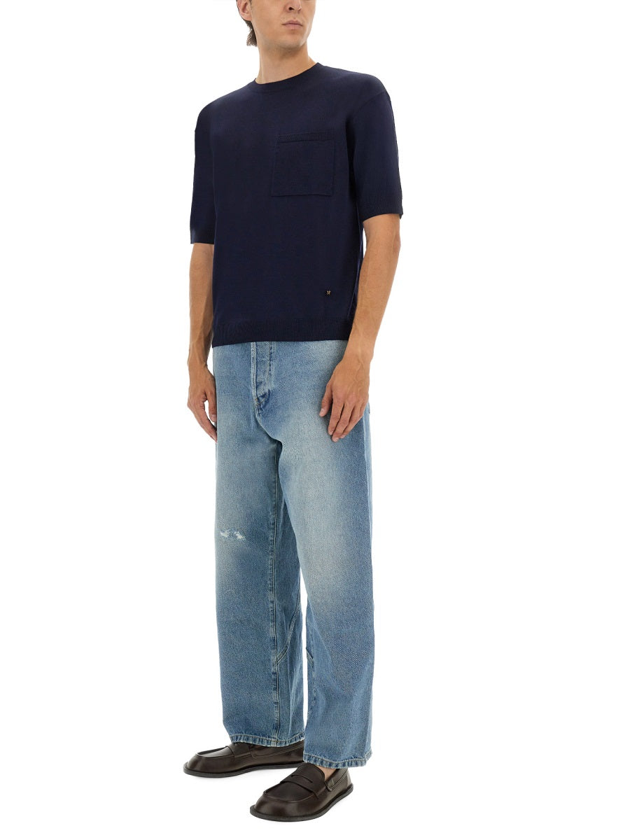 BLUE T-SHIRTS MOSCHINO COUTURE