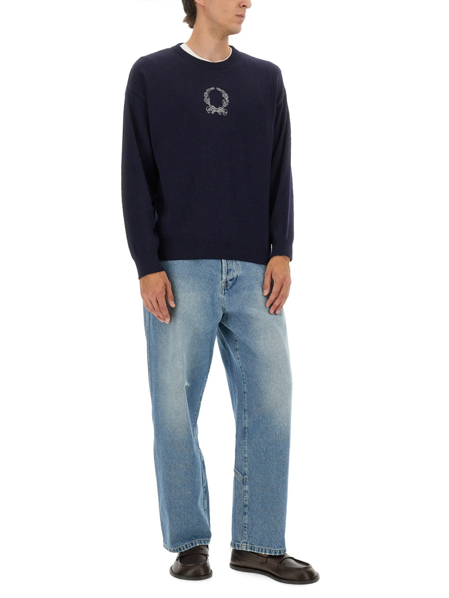 BLUE SWEATER MOSCHINO COUTURE