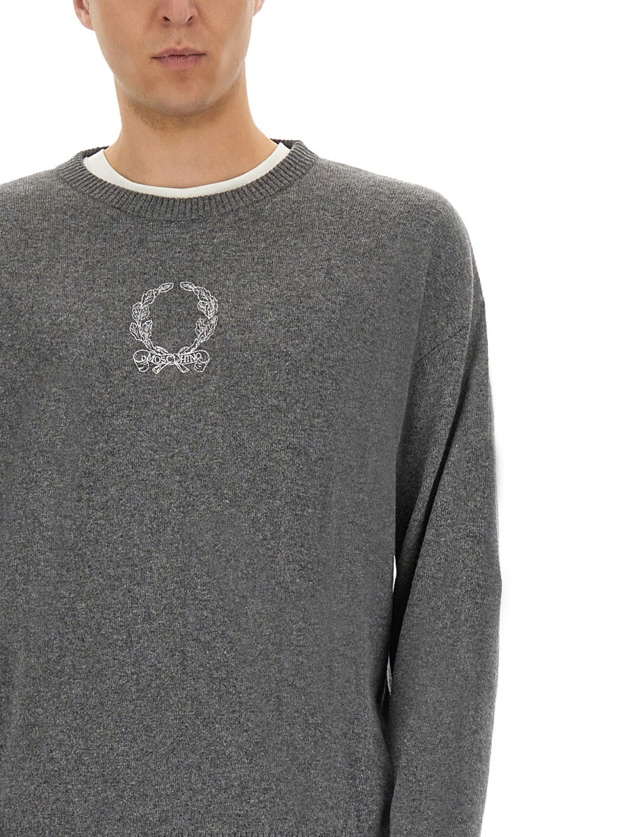 GREY SWEATERS MOSCHINO COUTURE