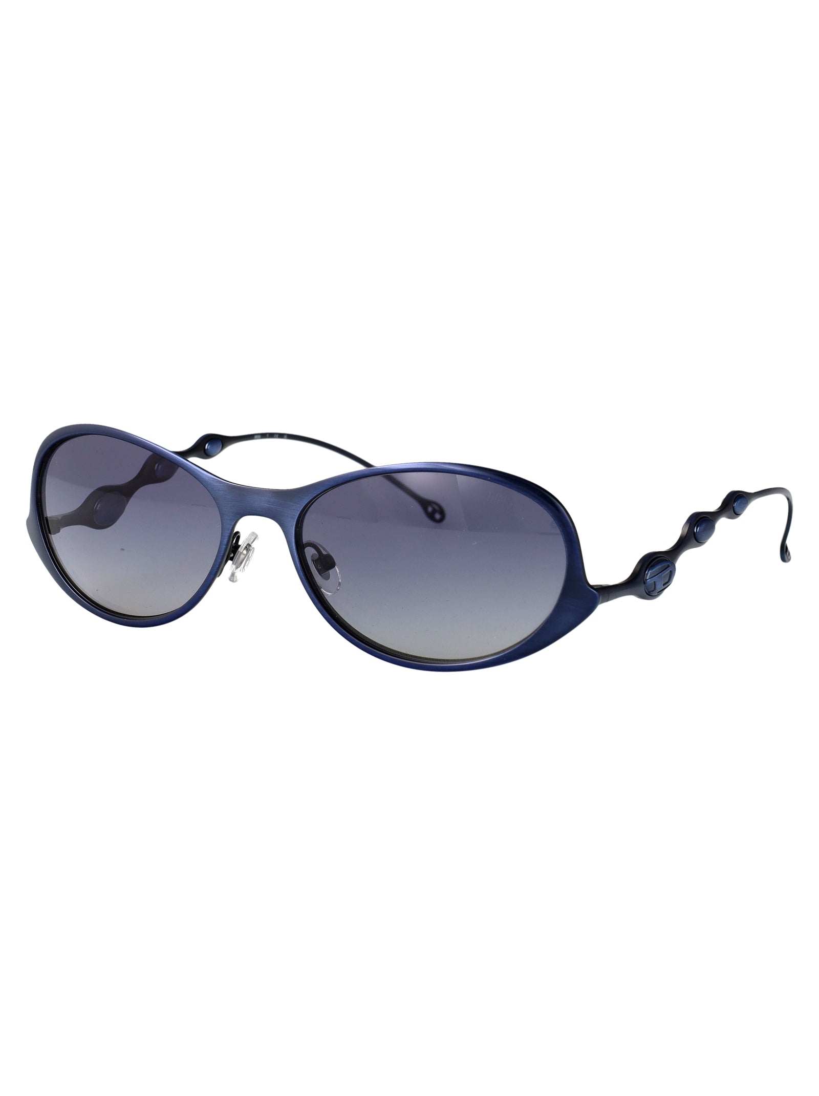 SHINY BRUSHED ANTIQUE BLUE METAL SUNGLASSES Diesel