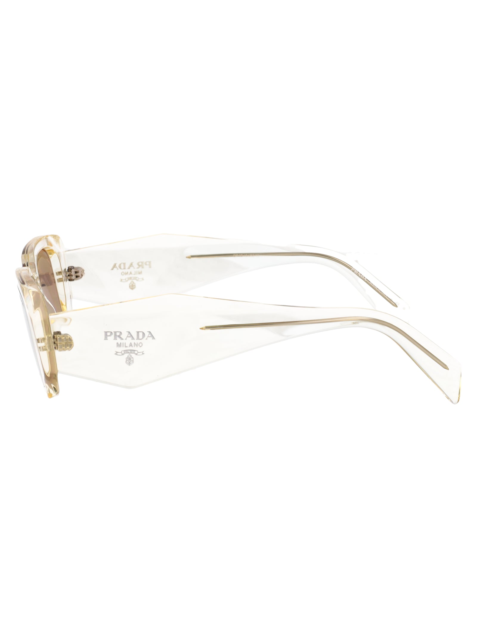 CHAMPAGNE TRASPARENTE ACETATE SUNGLASSES Prada