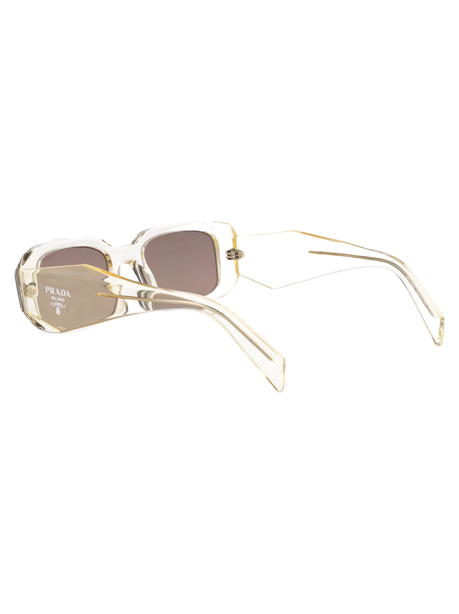 CHAMPAGNE TRASPARENTE ACETATE SUNGLASSES Prada