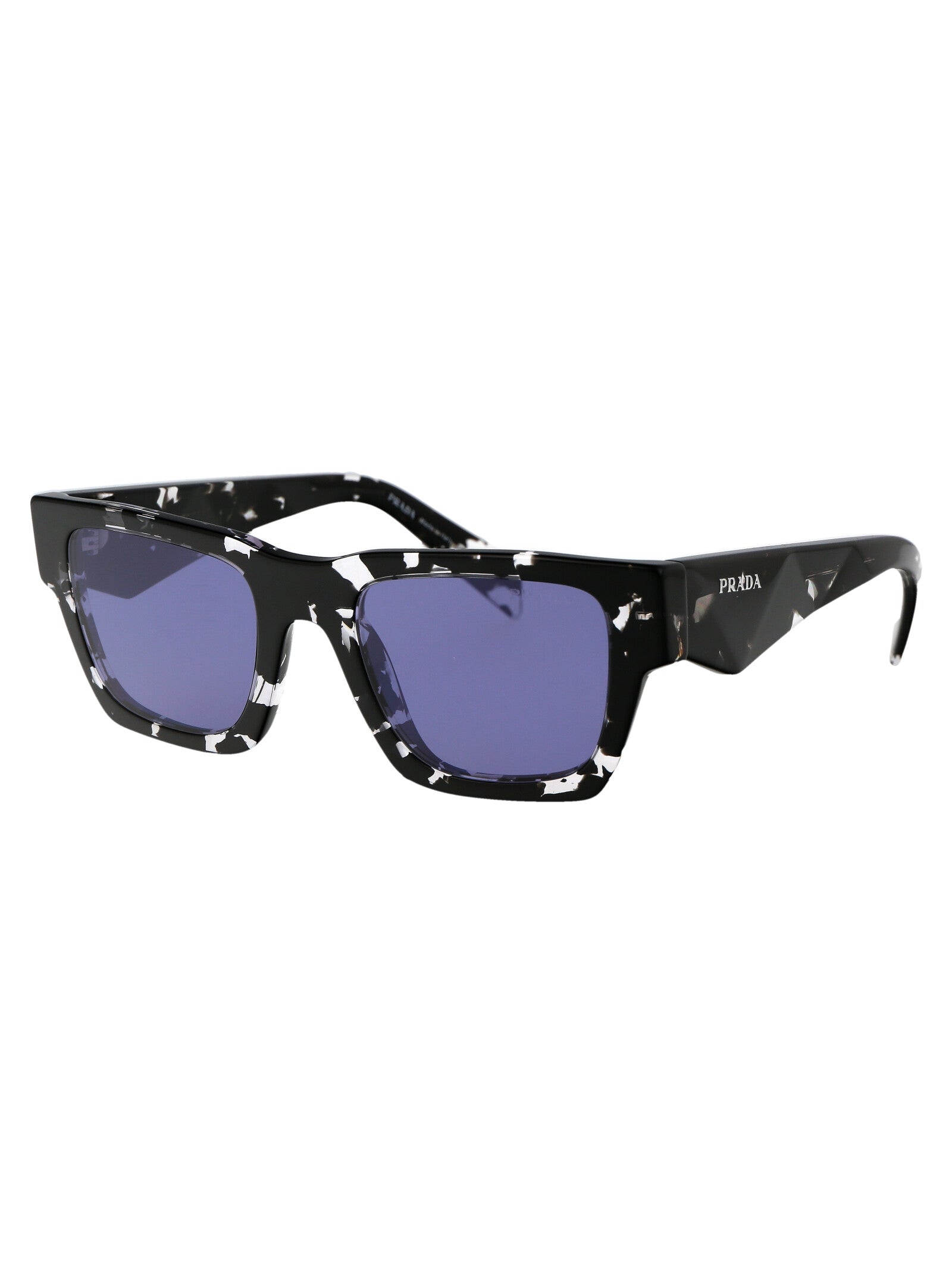 TORTOISE BLACK CRYSTAL ACETATE SUNGLASSES Prada