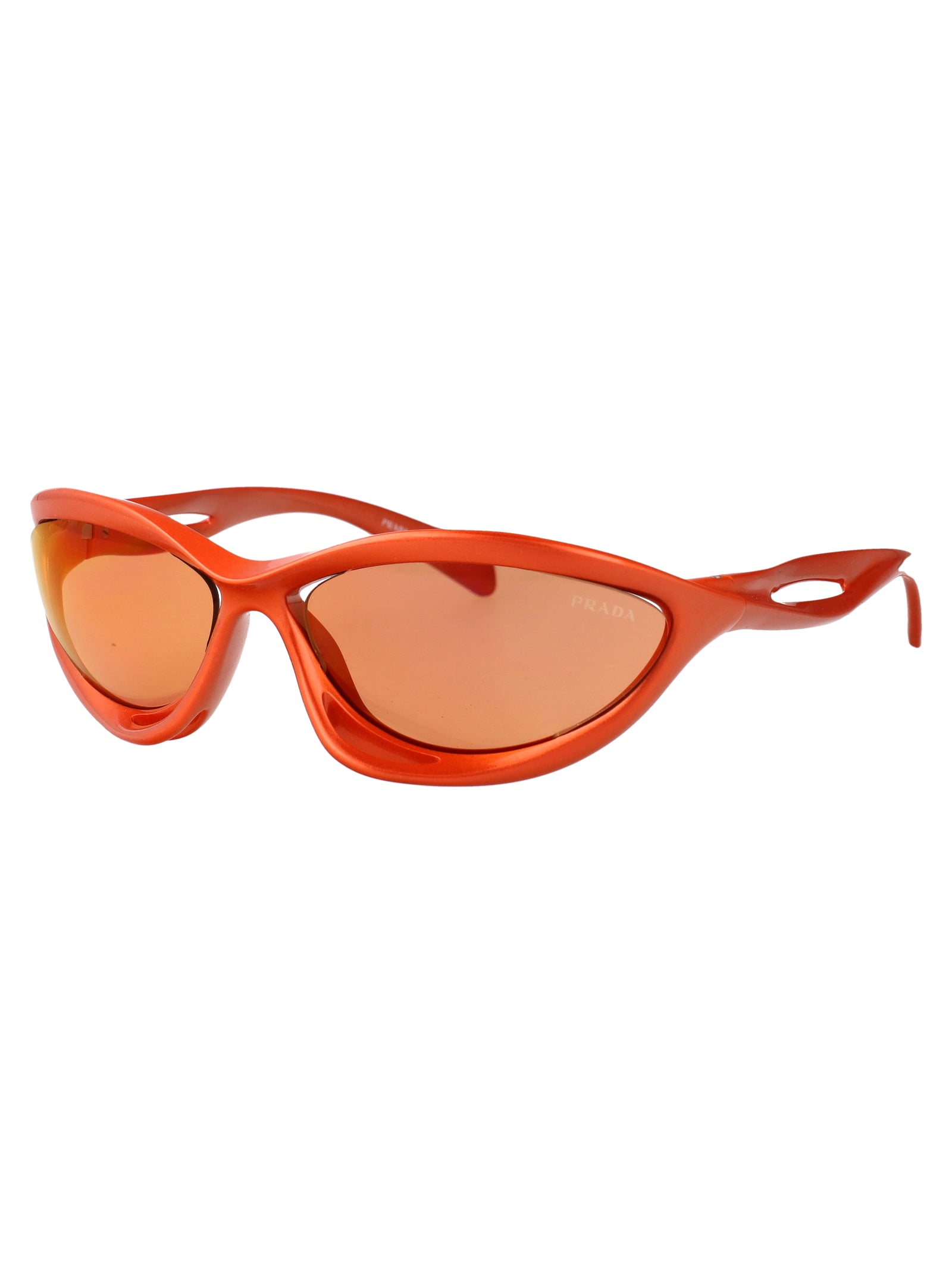 METALLIZED ORANGE NYLON SUNGLASSES Prada