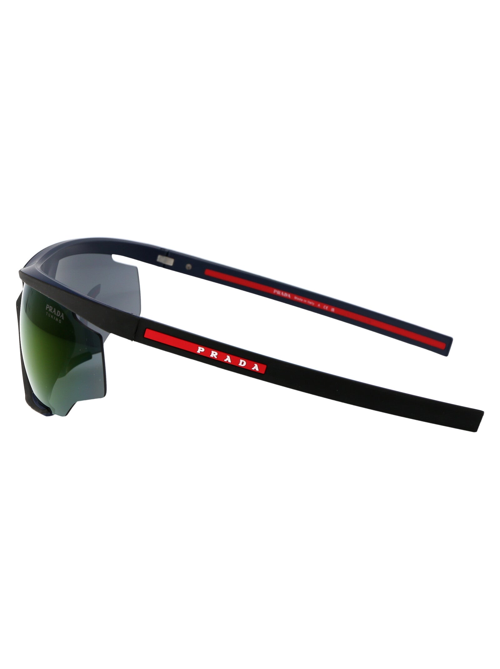BLACK/RED RUBBER INJECTED SUNGLASSES Prada Linea Rossa