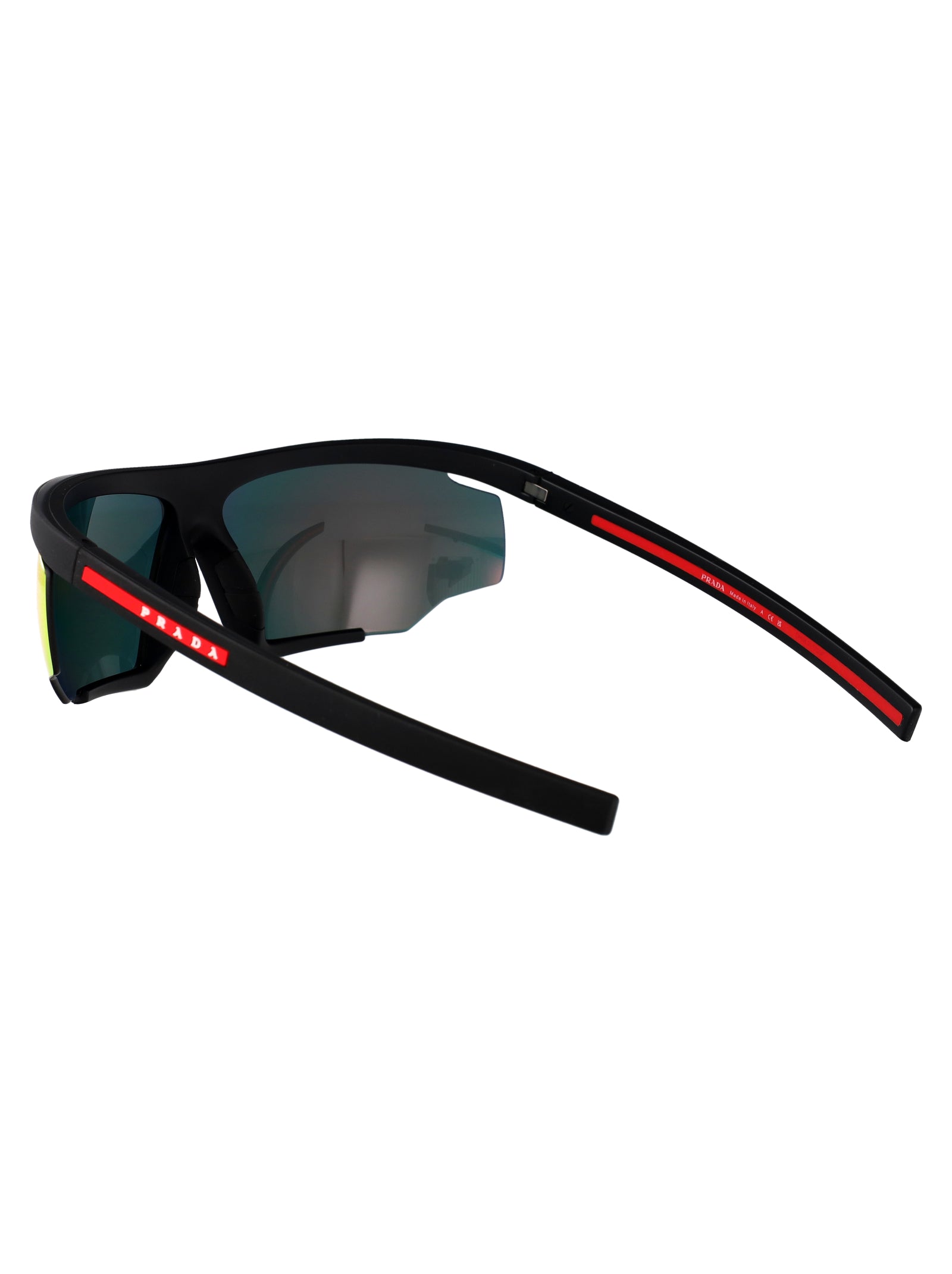 BLACK RUBBER INJECTED SUNGLASSES Prada Linea Rossa