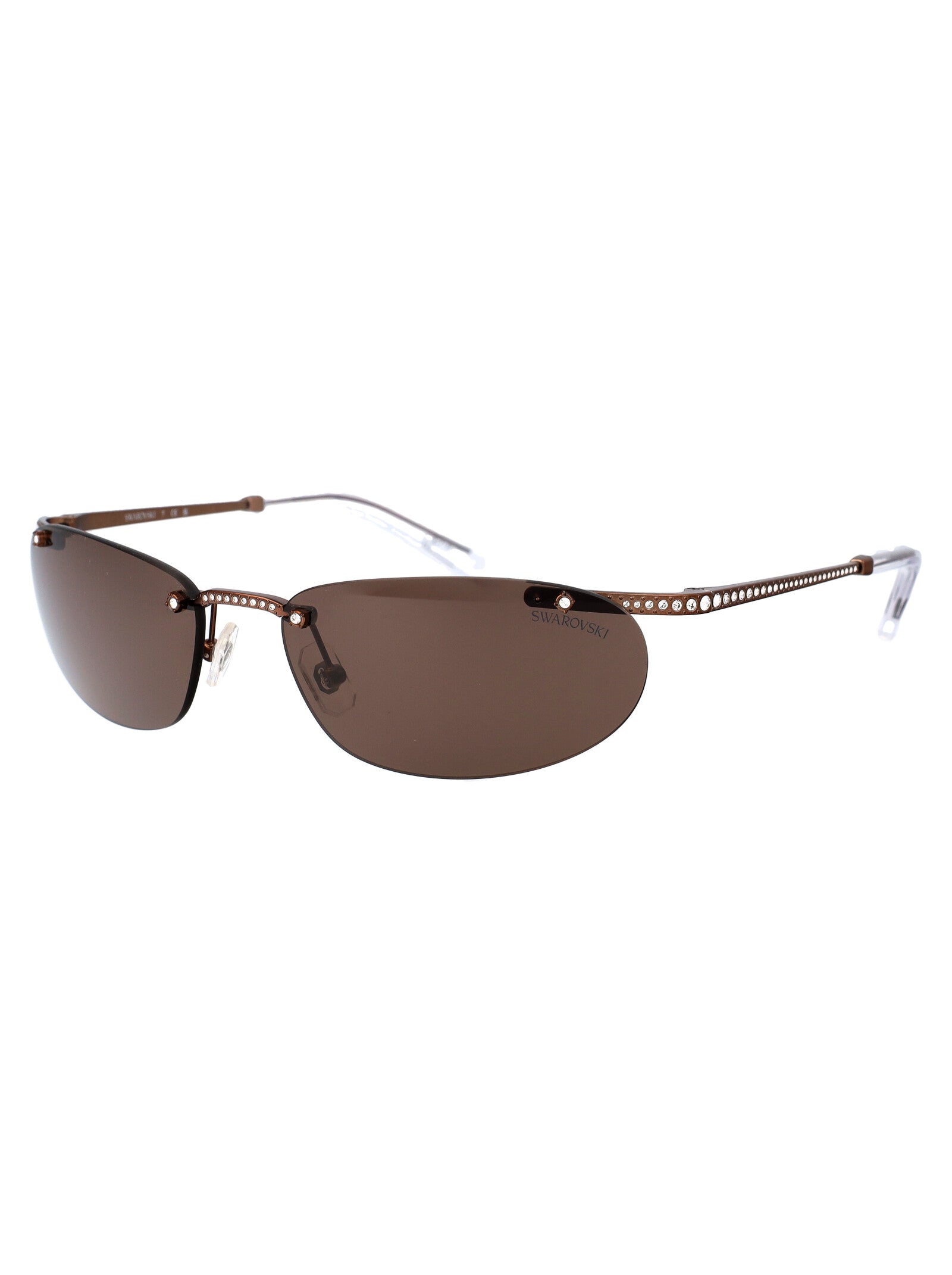 MATTE BROWN METAL SUNGLASSES Swarovski