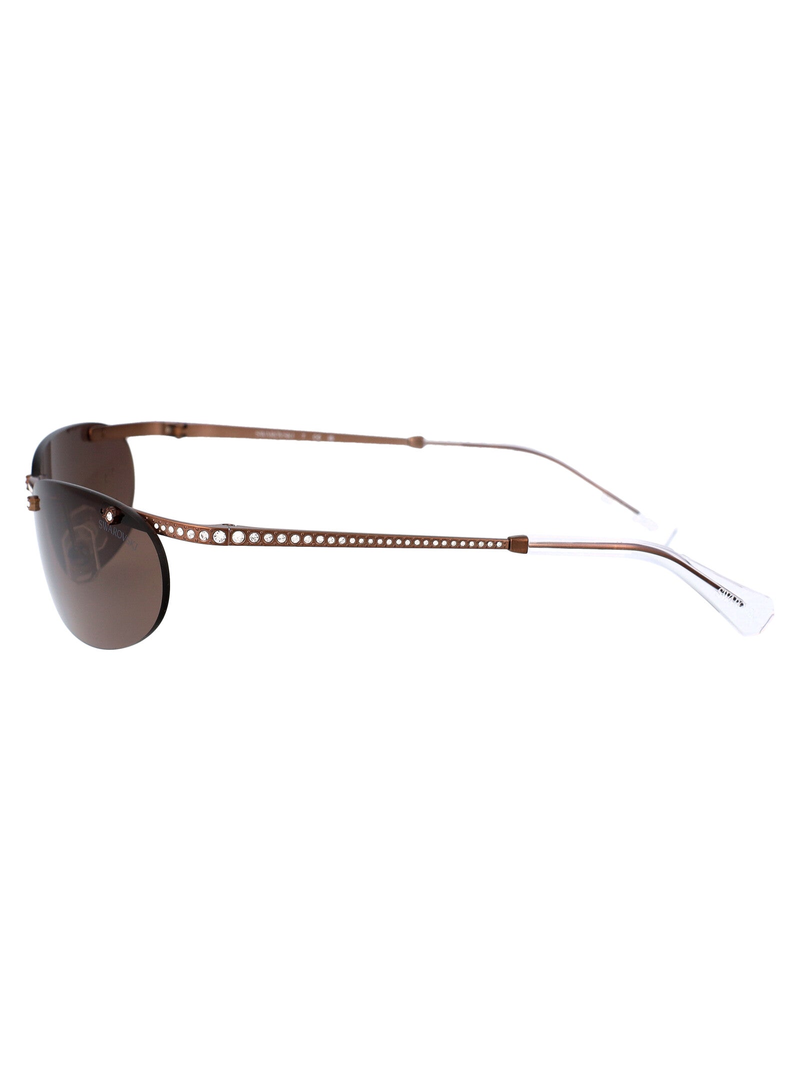 MATTE BROWN METAL SUNGLASSES Swarovski