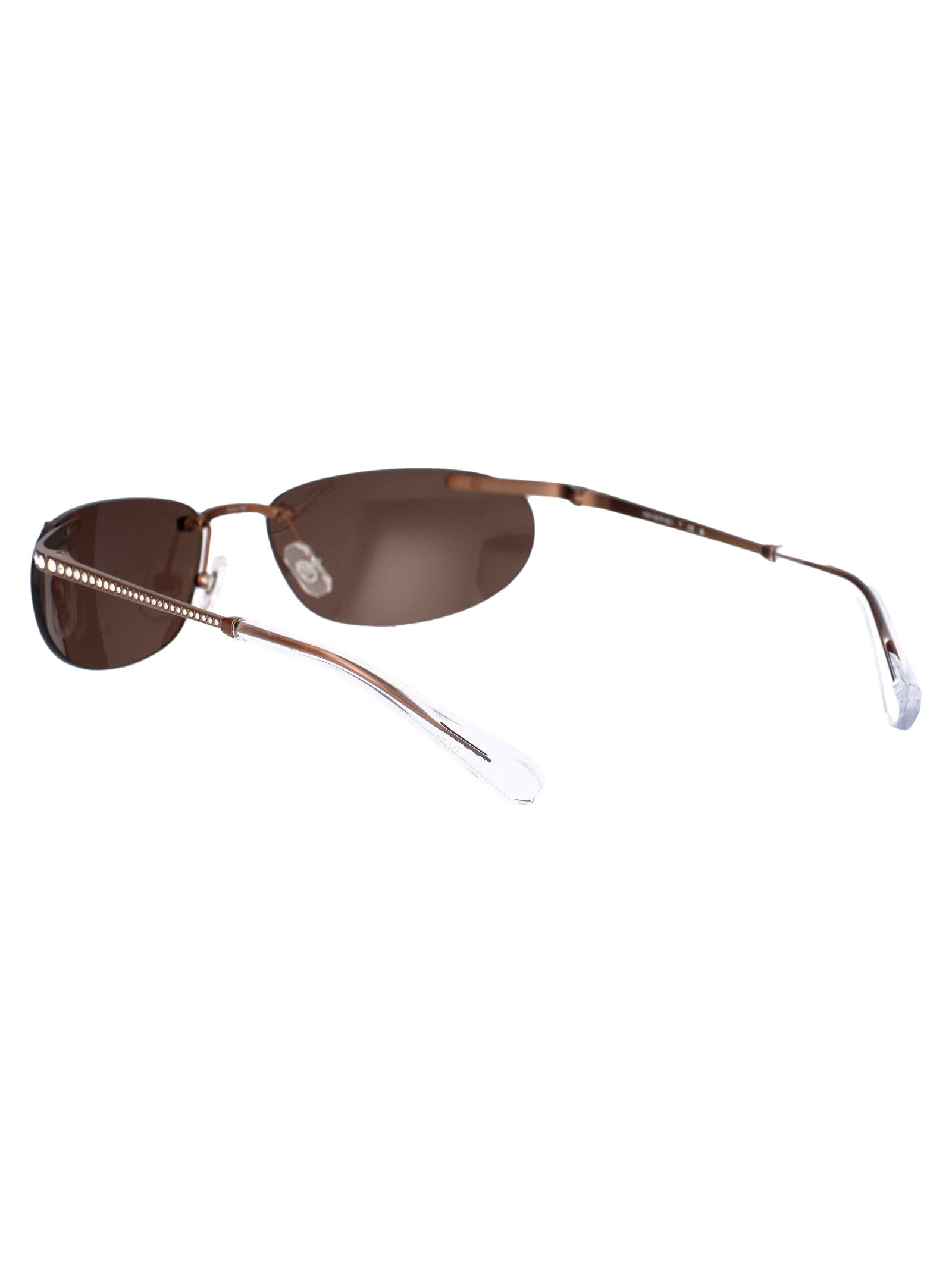 MATTE BROWN METAL SUNGLASSES Swarovski