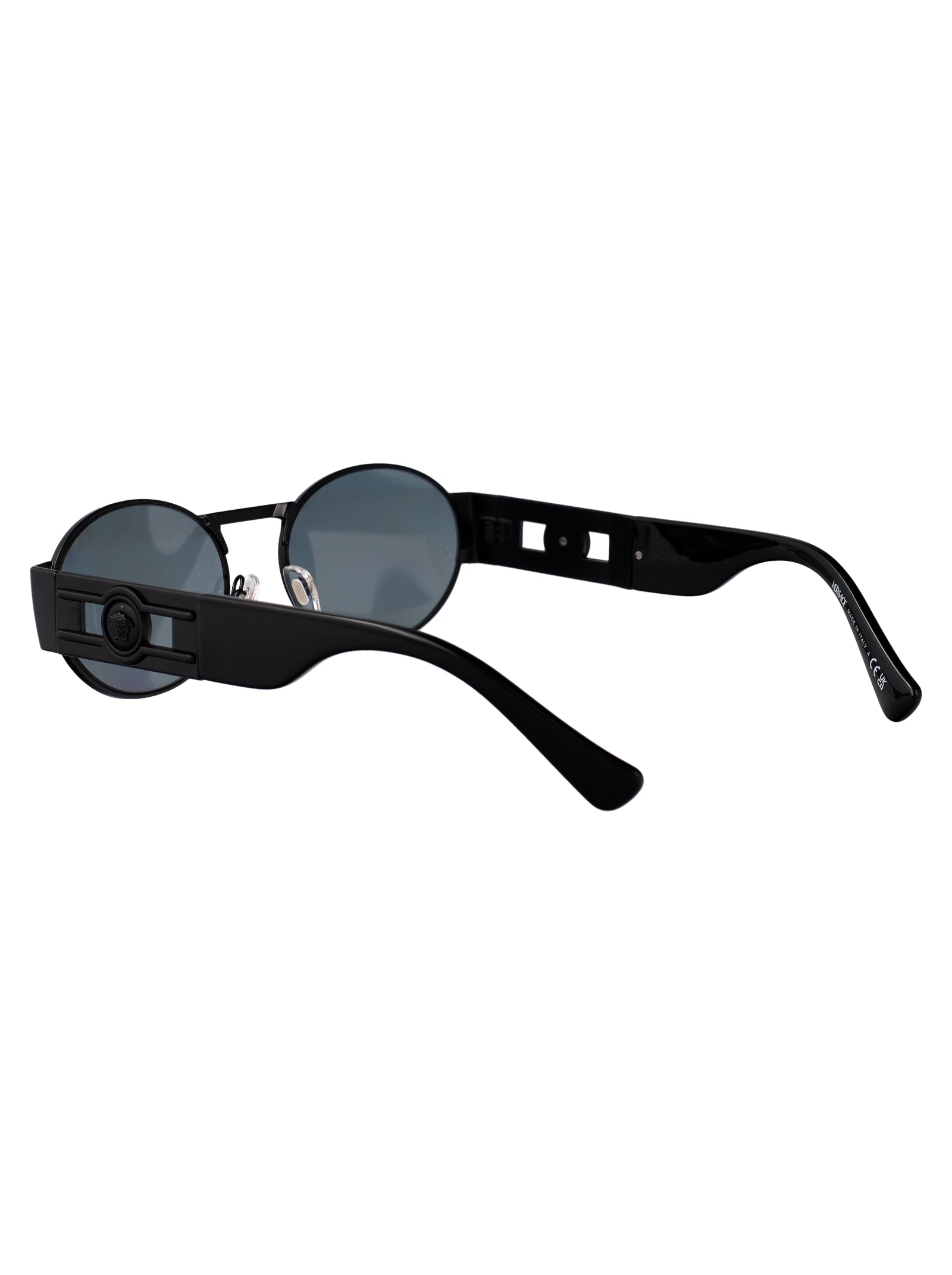 MATTE BLACK STEEL SUNGLASSES Versace