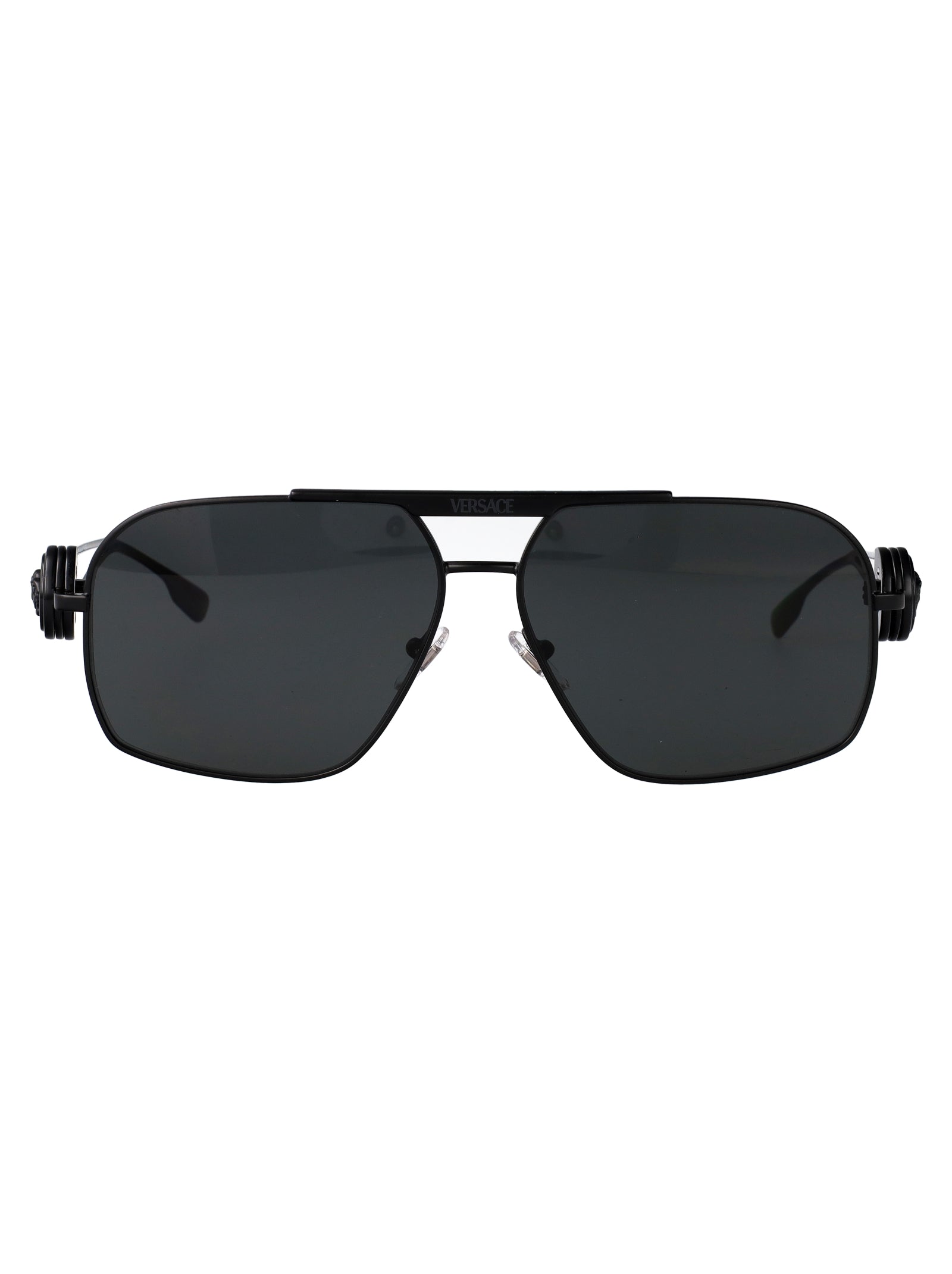 MATTE BLACK STEEL SUNGLASSES Versace MATTE BLACK 62
