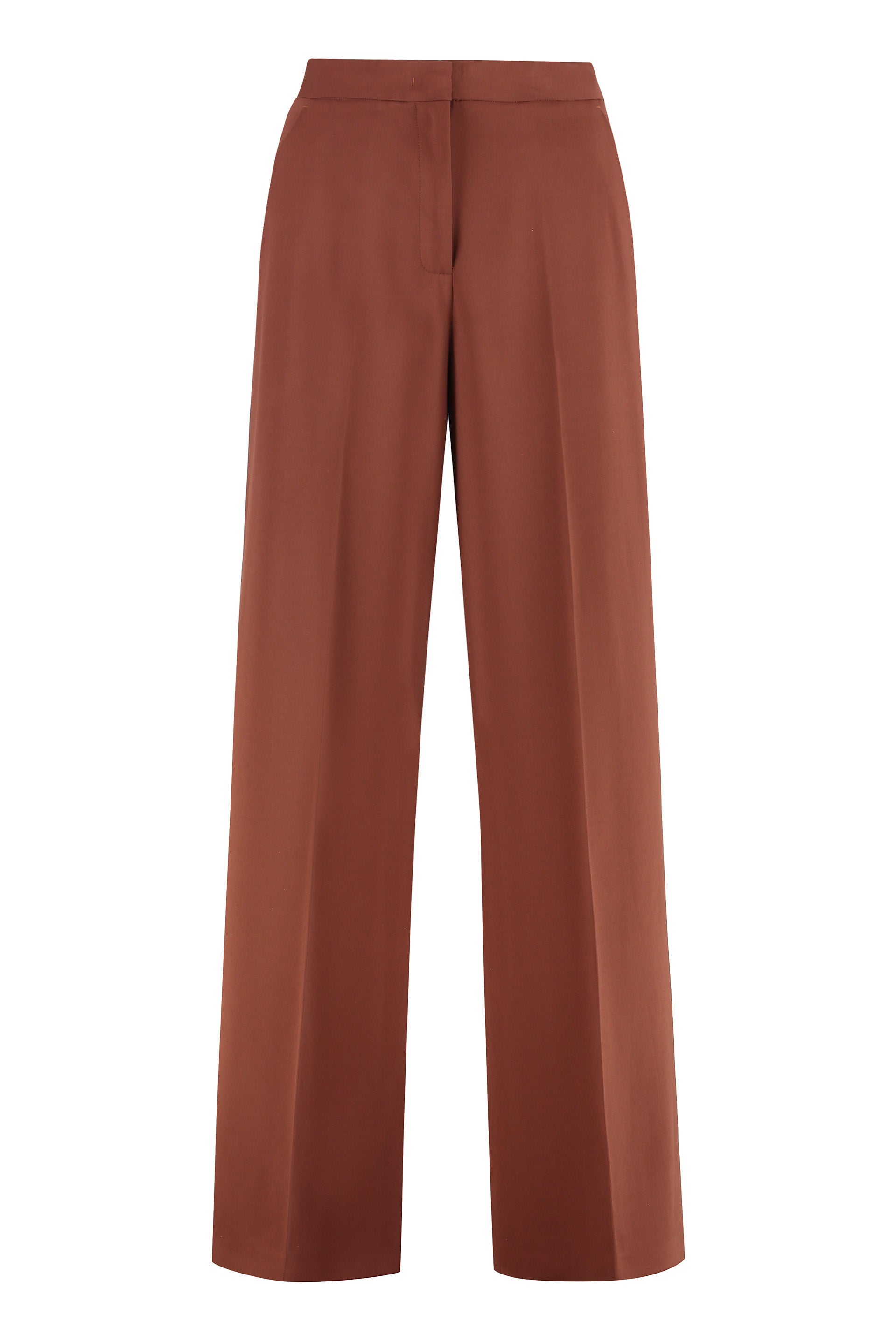 PERGAMINO HIGH-WAIST WIDE-LEG TROUSERS Pinko brown 38