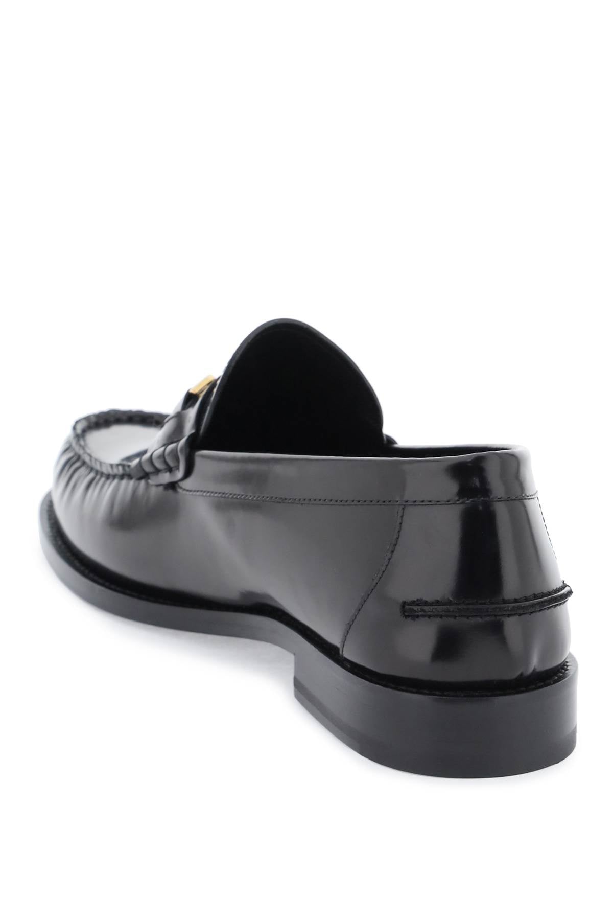 BLACK LEATHER MEDUSA 95 LOAFERS Versace