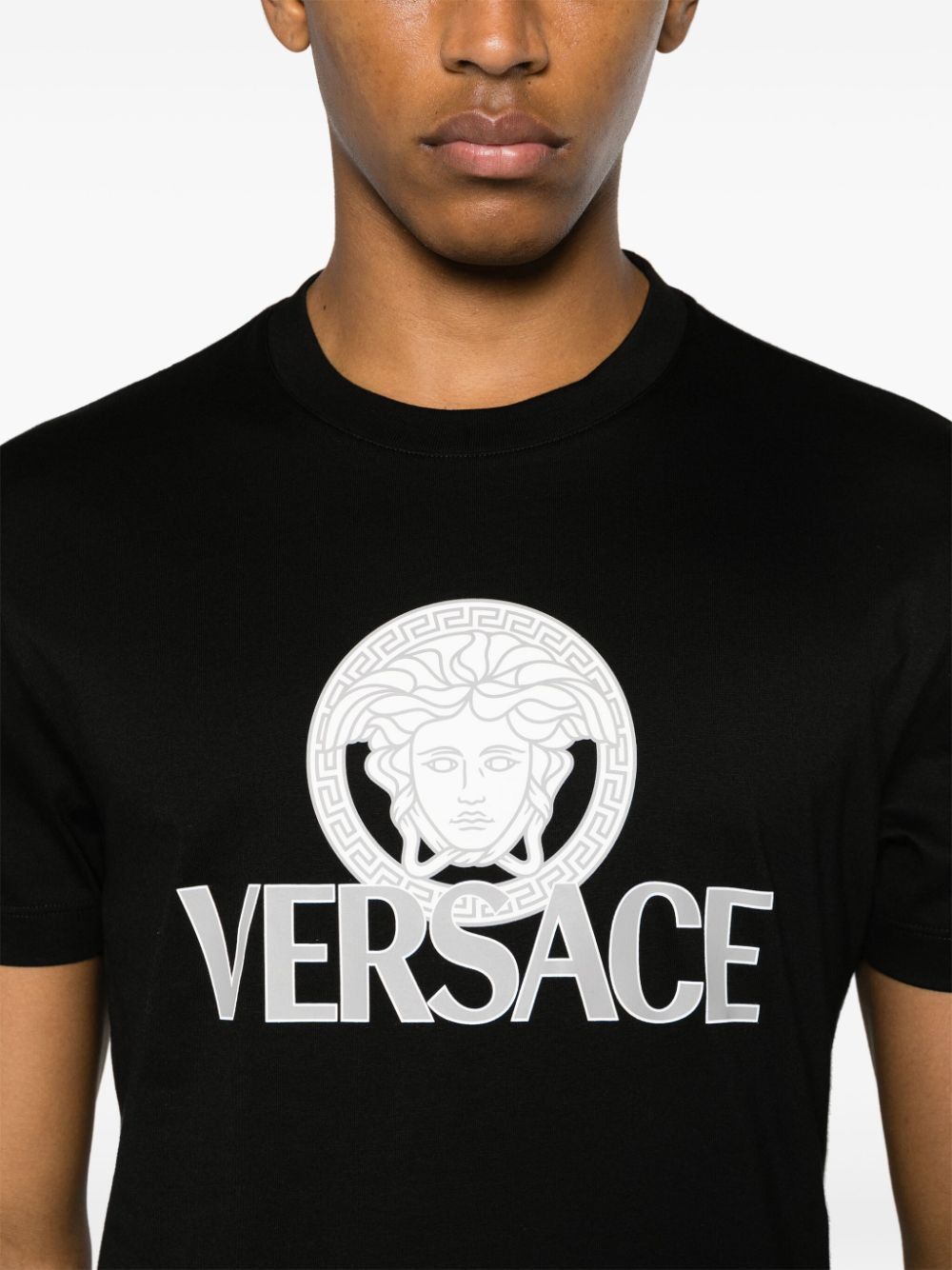 BLACK COTTON T-SHIRT Versace