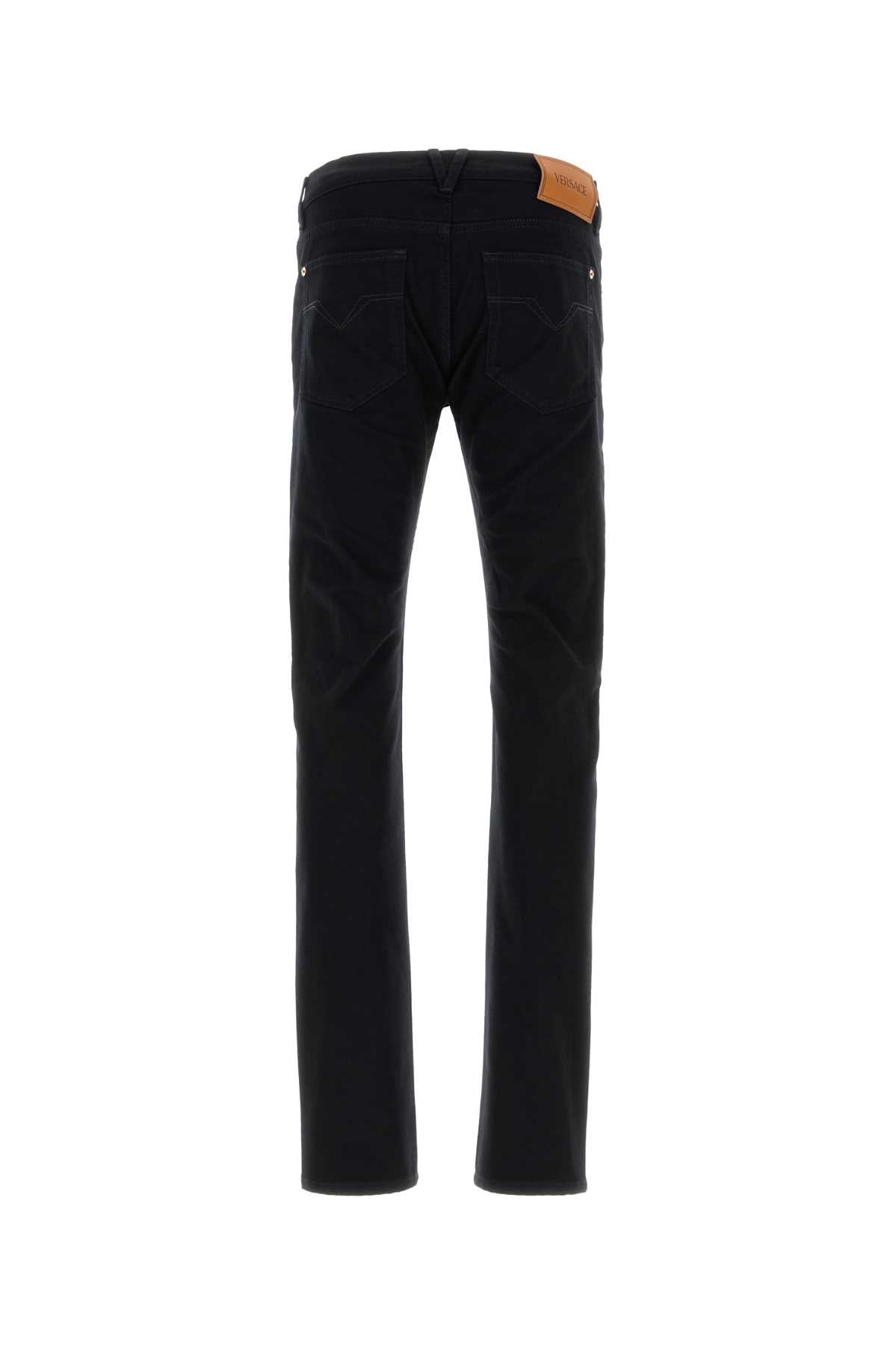 BLACK STRETCH DENIM JEANS Versace