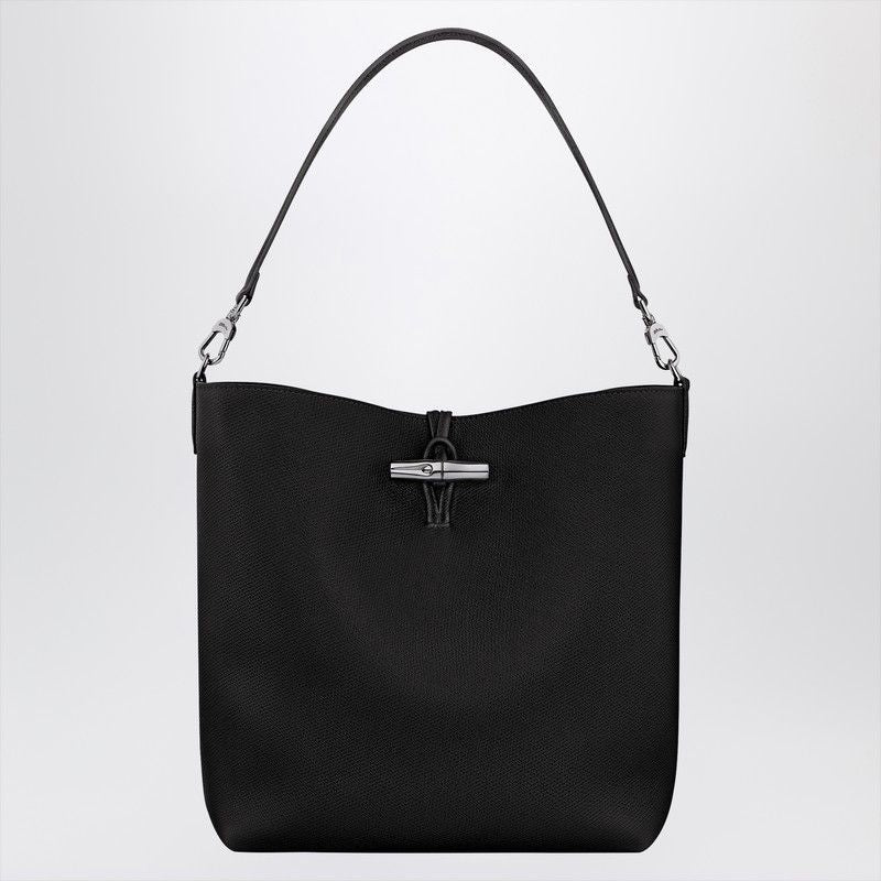 BLACK LEATHER HANDBAGS Longchamp BLACK UNI