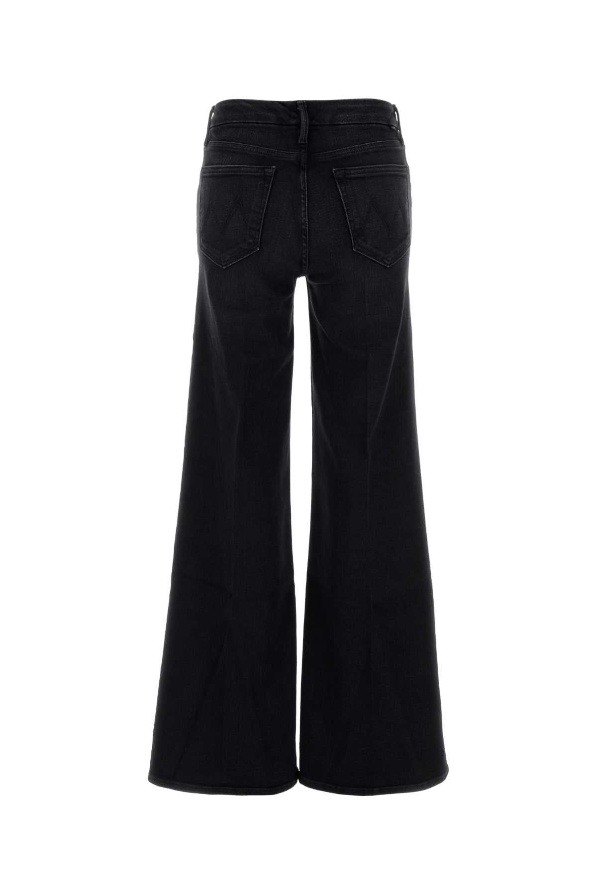 BLACK STRETCH DENIM THE ROLLER JEANS Mother