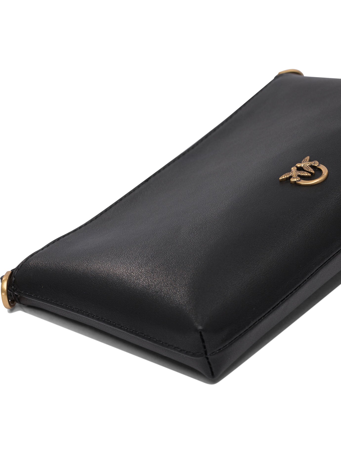 BLACK LEATHER CROSSBODY BAG Pinko