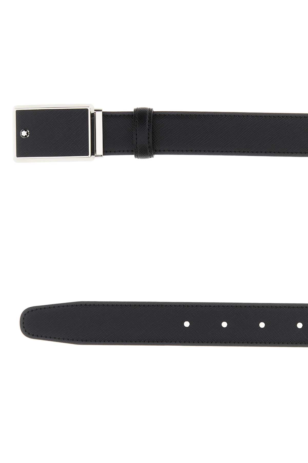 BLACK LEATHER REVERSIBLE BELT MONTBLANC