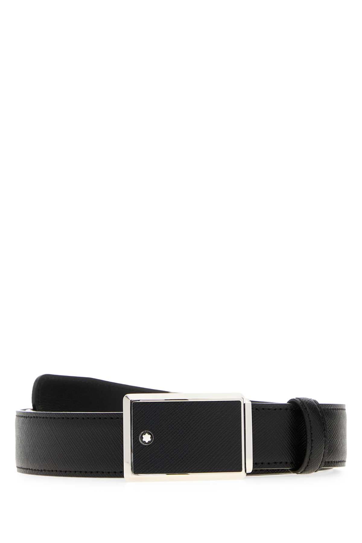 BLACK LEATHER REVERSIBLE BELT MONTBLANC BLACK TU