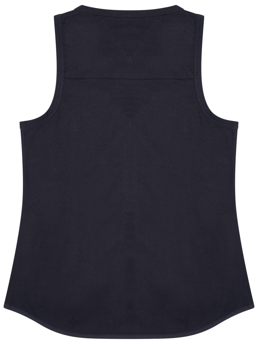 Blue Bottega Veneta cotton blouse with scoop neckline, back view