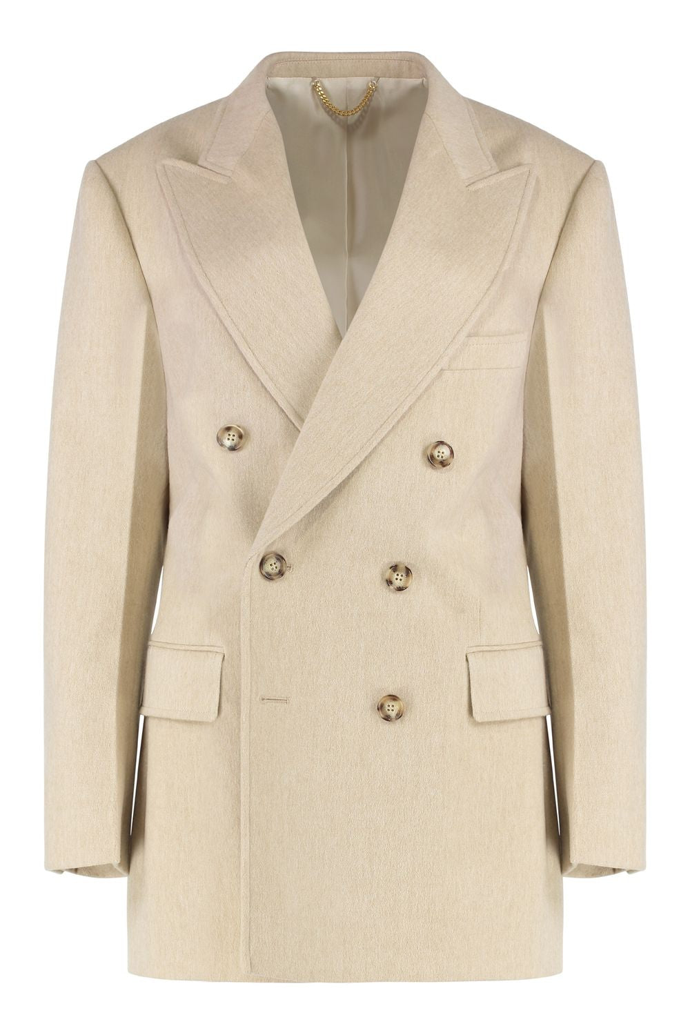 DOUBLE-BREASTED KNIT JACKET Victoria Beckham Sand 8