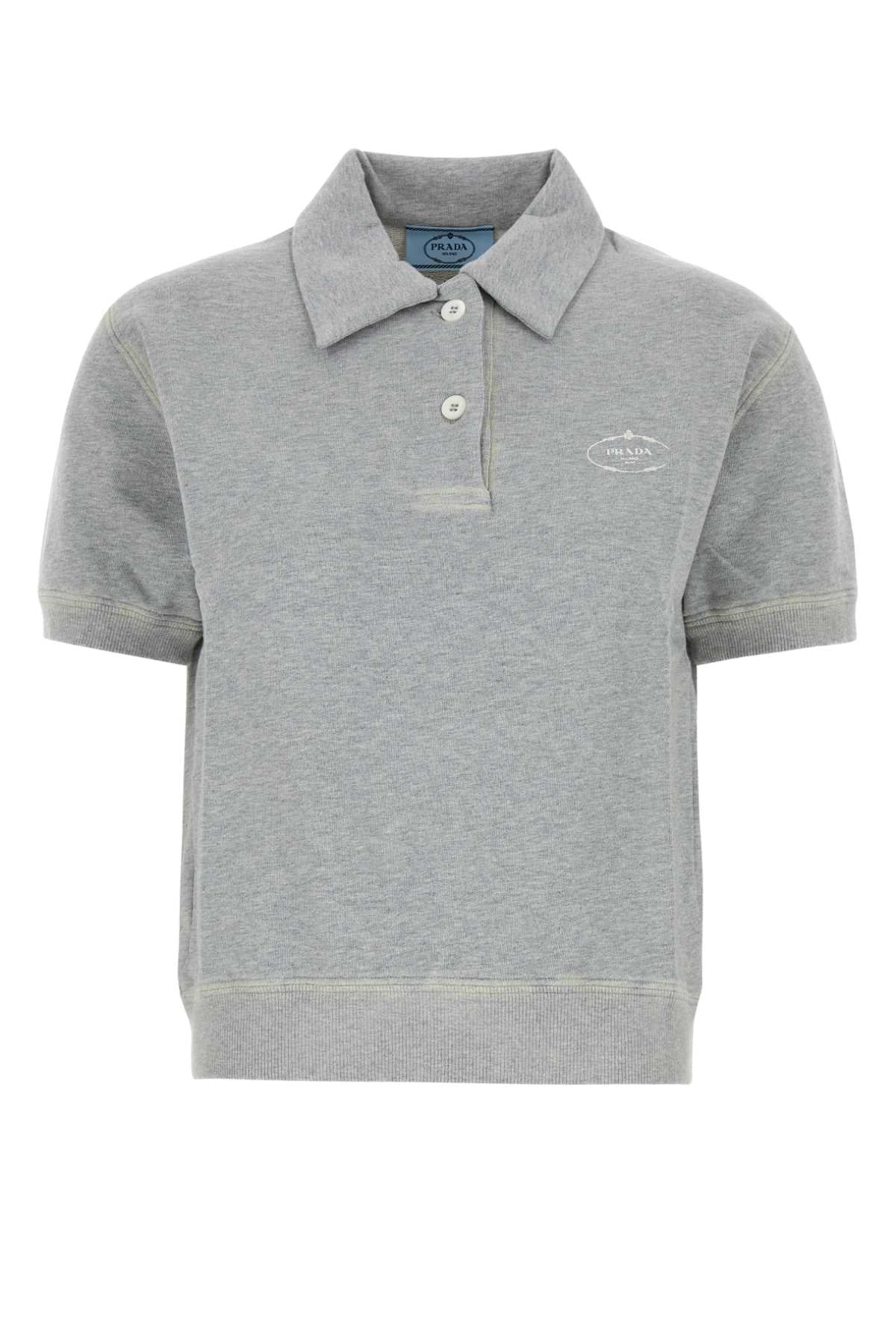LOGO DETAIL COTTON SWEATSHIRT Prada grey XS