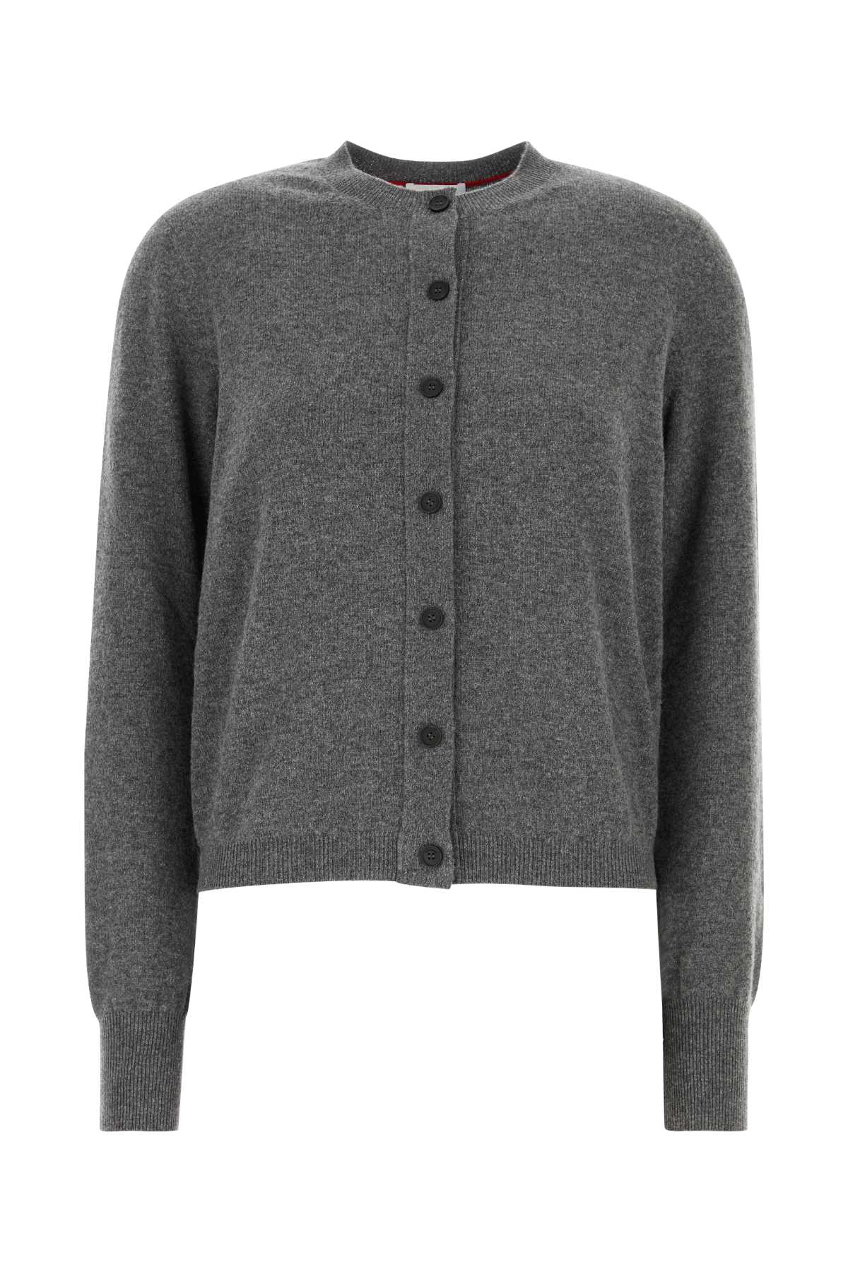 DARK GREY STRETCH CASHMERE BLEND CARDIGAN Ferragamo GREY S
