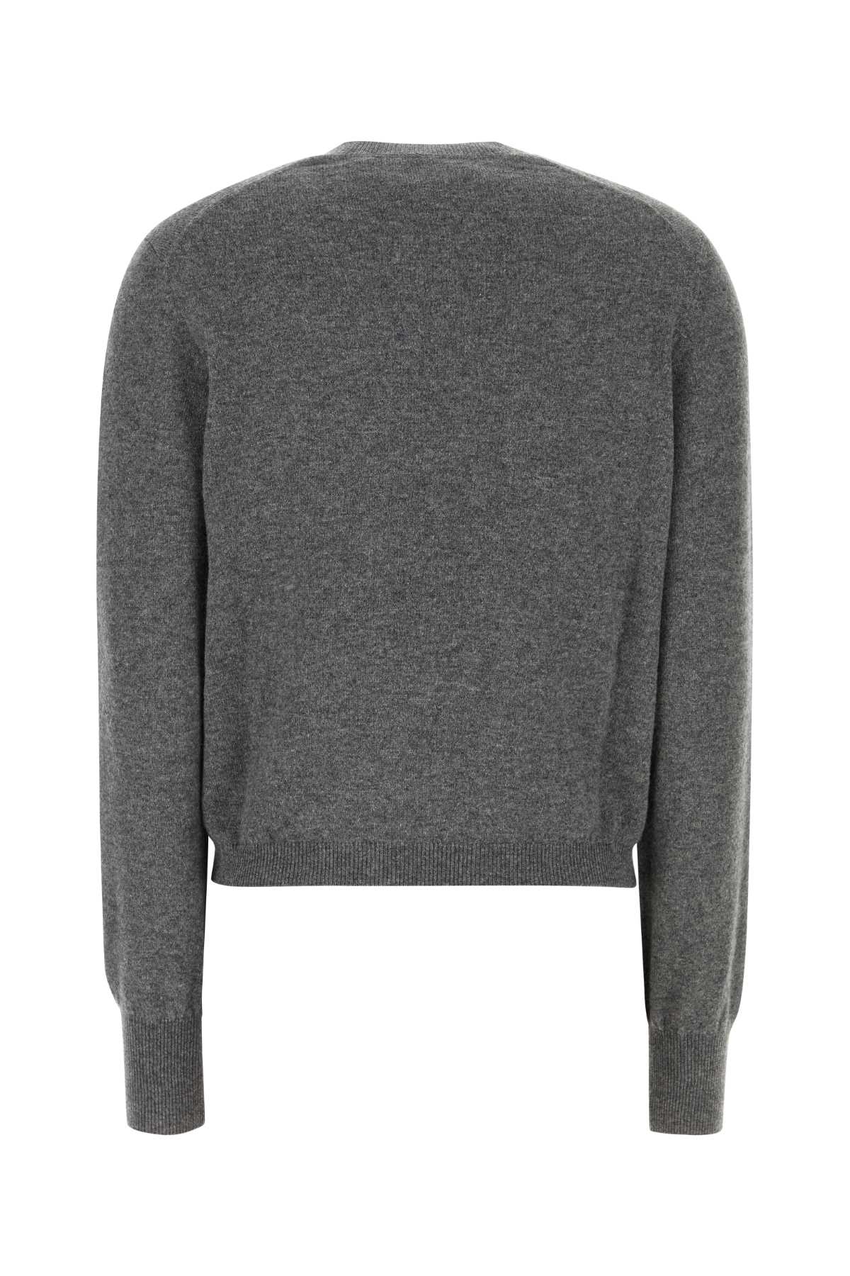 DARK GREY STRETCH CASHMERE BLEND CARDIGAN Ferragamo