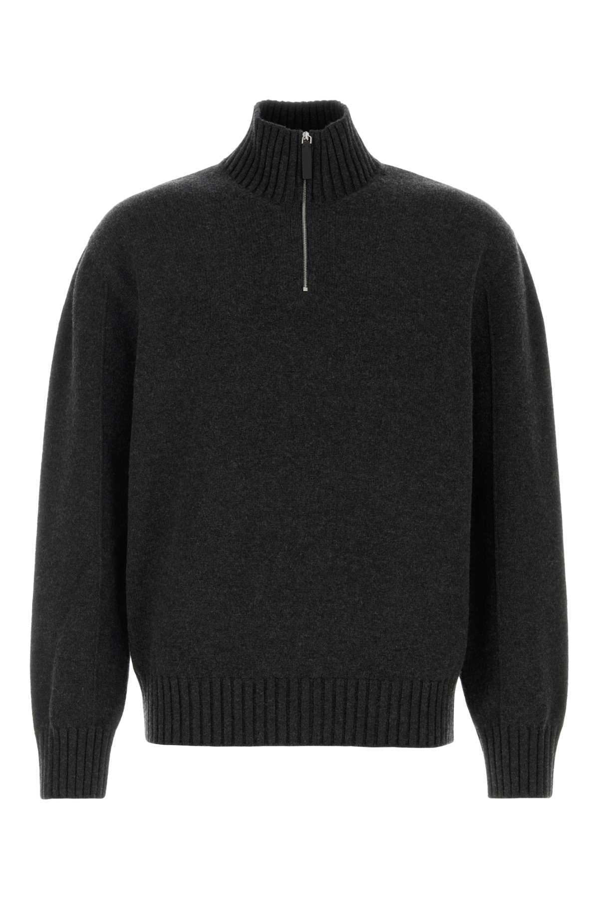 SLATE CASHMERE BLEND SWEATER Ferragamo BLACK M