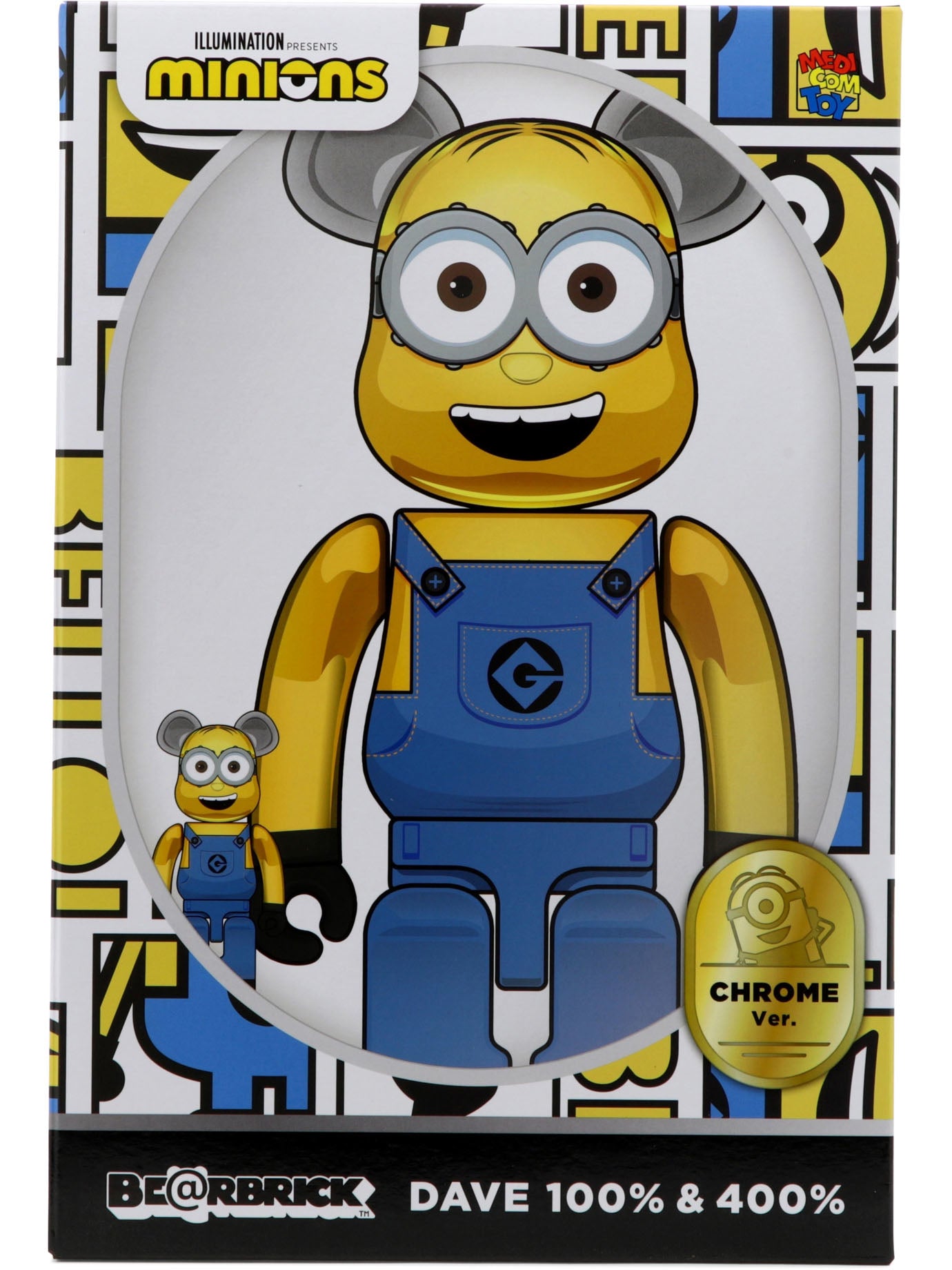 "BE@RBRICK DAVE CHROME" 100% AND 400% TOY Medicom Toy