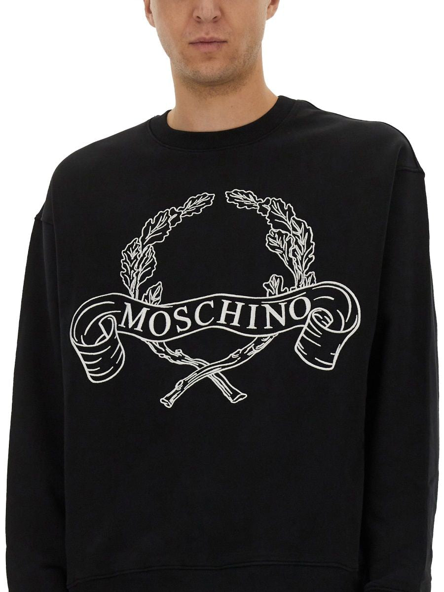 SWEATSHIRT WITH LAUREL CROWN LOGO EMBROIDERY MOSCHINO COUTURE