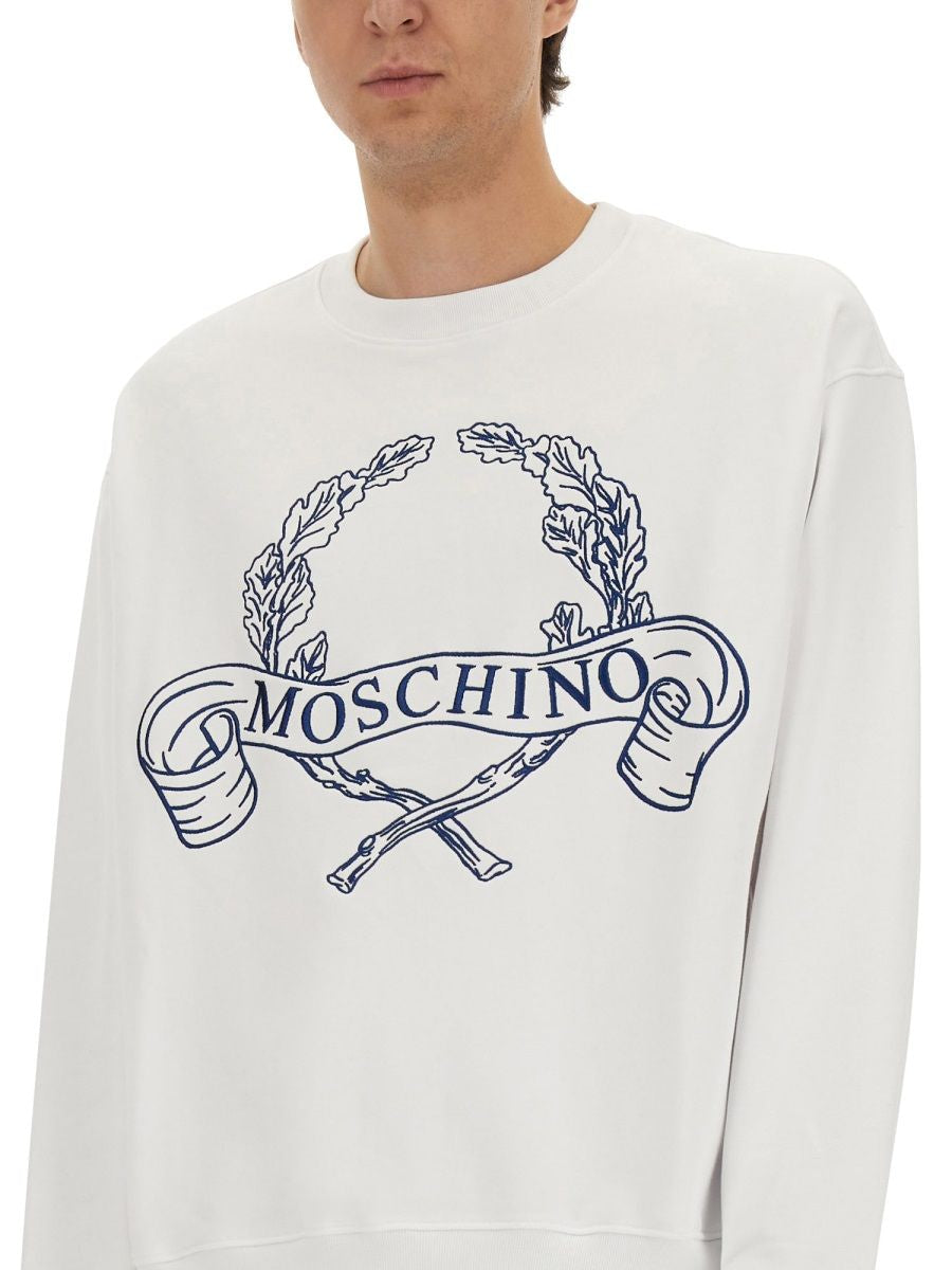 SWEATSHIRT WITH LAUREL CROWN LOGO EMBROIDERY MOSCHINO COUTURE