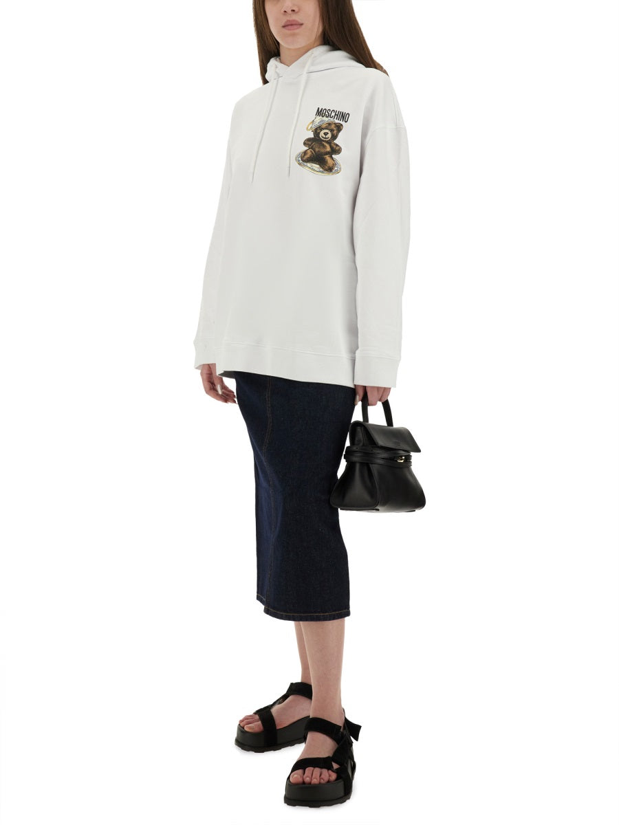 SWEATSHIRT WITH TEDDY PRINT MOSCHINO COUTURE