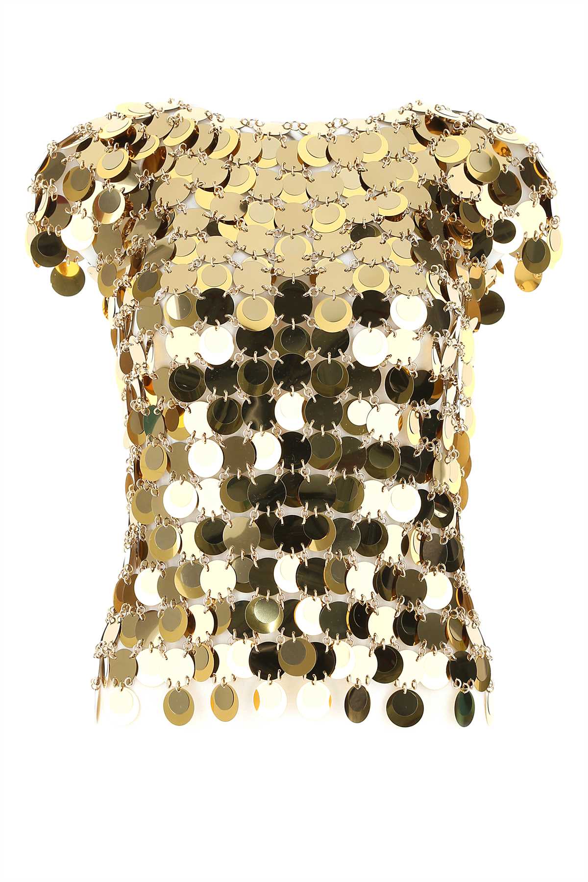 GOLD SEQUINS TOP Paco Rabanne METALLIC 34