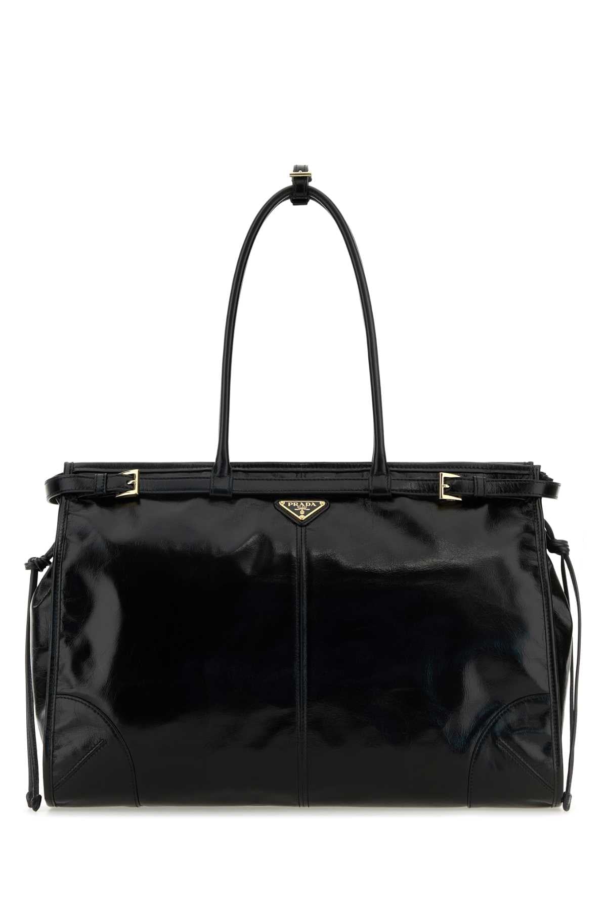 BLACK LEATHER SHOULDER BAG Prada BLACK TU
