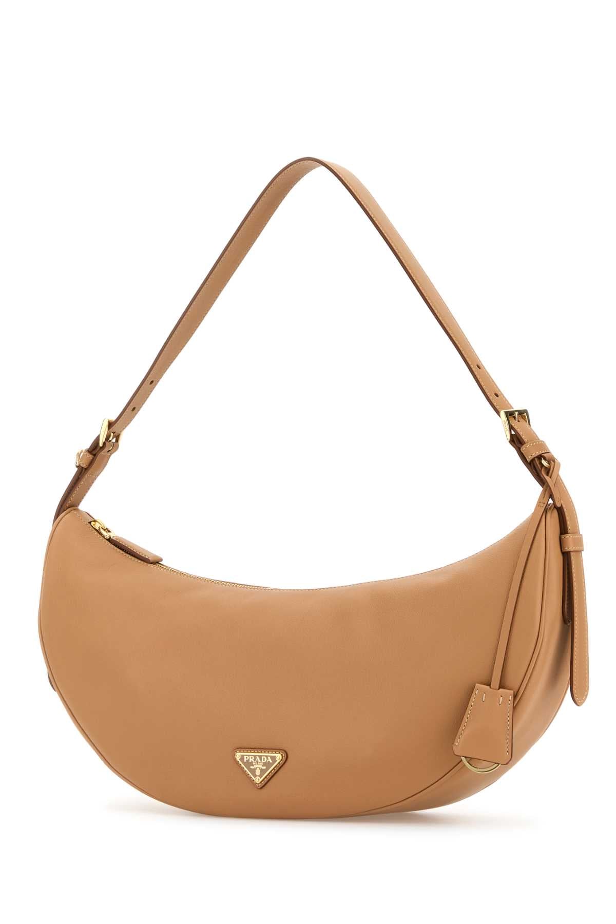 PEACH LEATHER LARGE PRADA DEMI-LUNE CROSSBODY BAG Prada