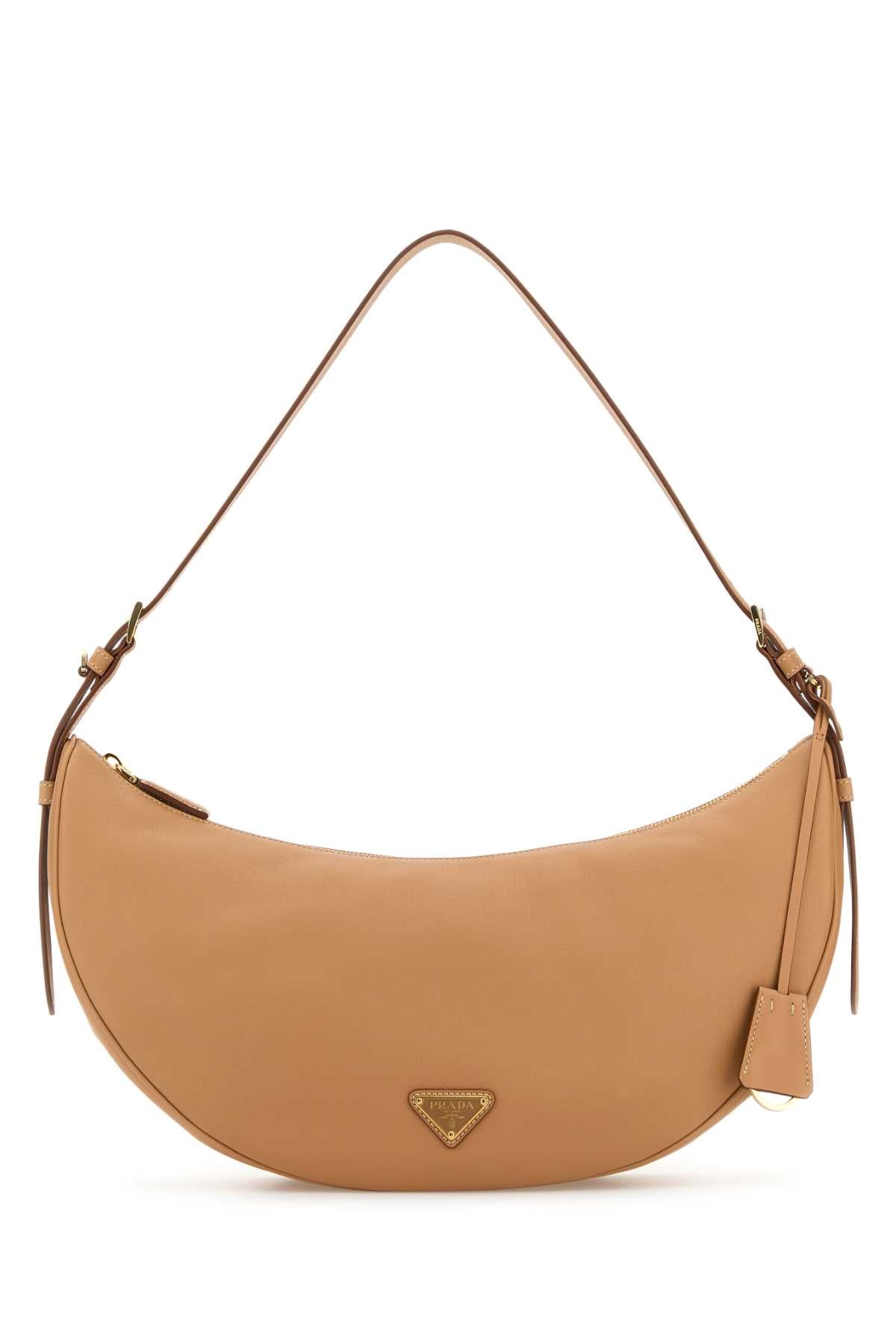 PEACH LEATHER LARGE PRADA DEMI-LUNE CROSSBODY BAG Prada ORANGE TU