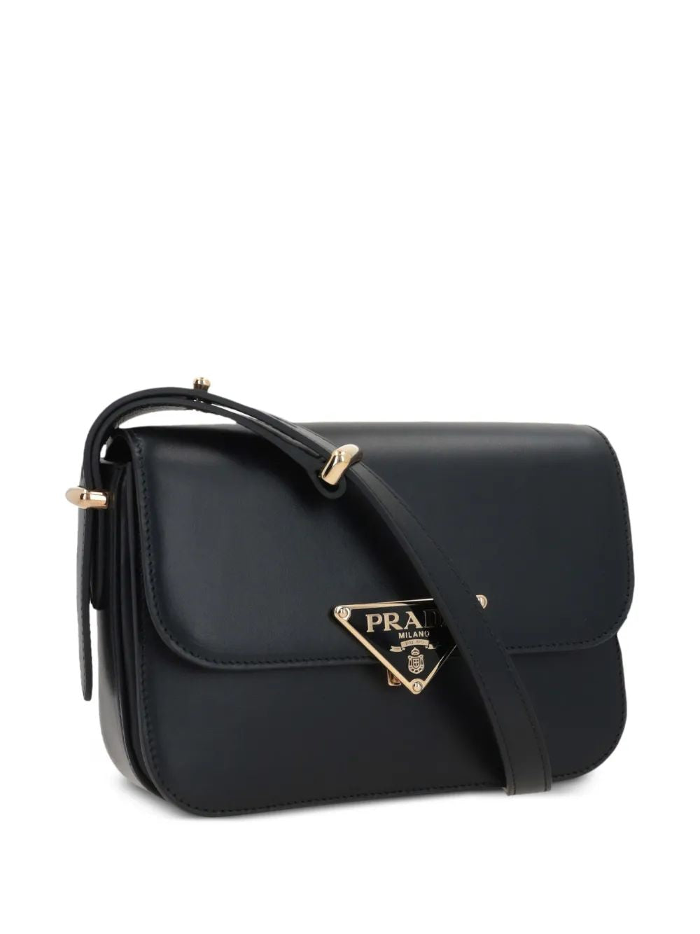 BLACK LEATHER CROSSBODY BAG Prada