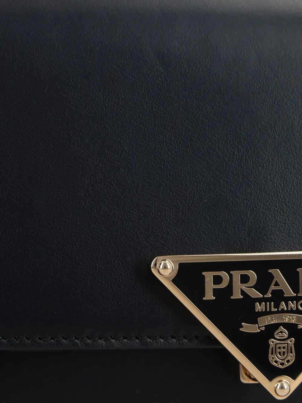 BLACK LEATHER CROSSBODY BAG Prada