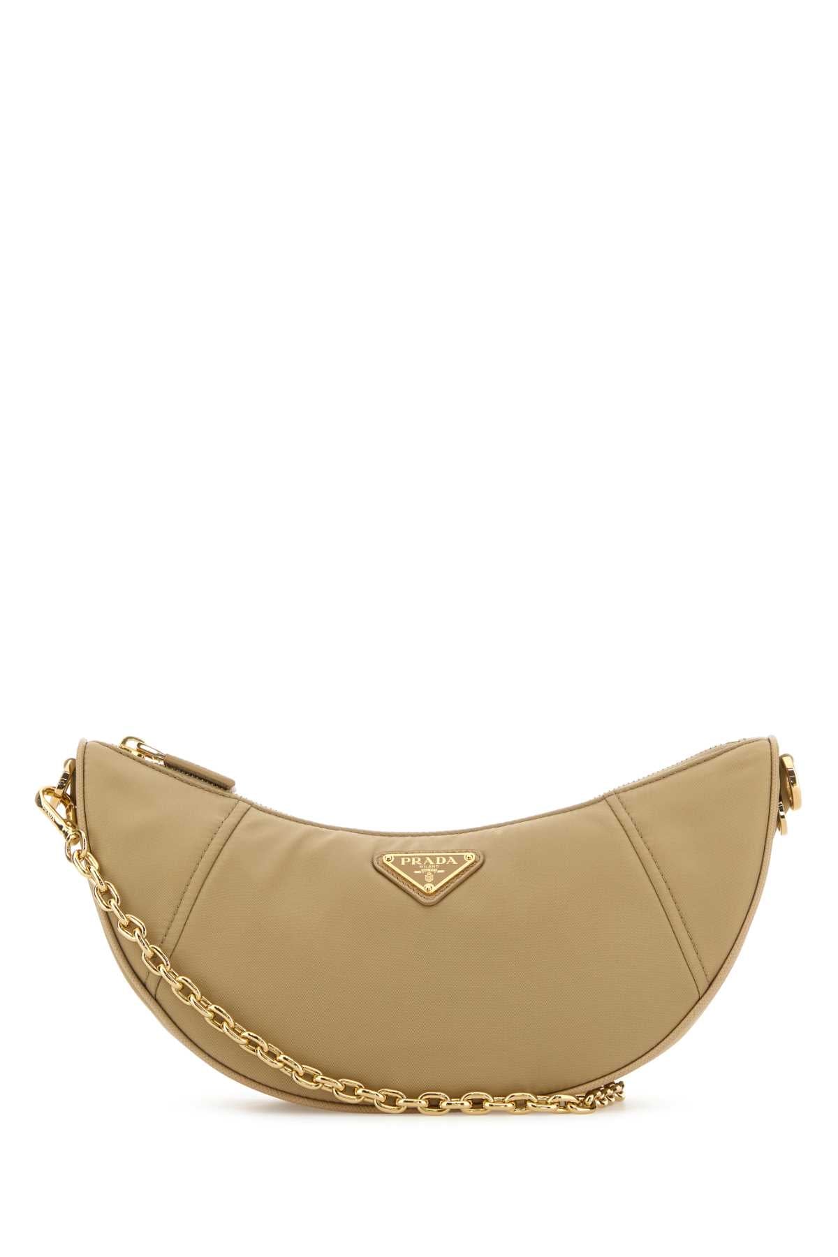 BEIGE RE-NYLON PRADA DEMI-LUNE SHOULDER BAG Prada BEIGE O TAN TU