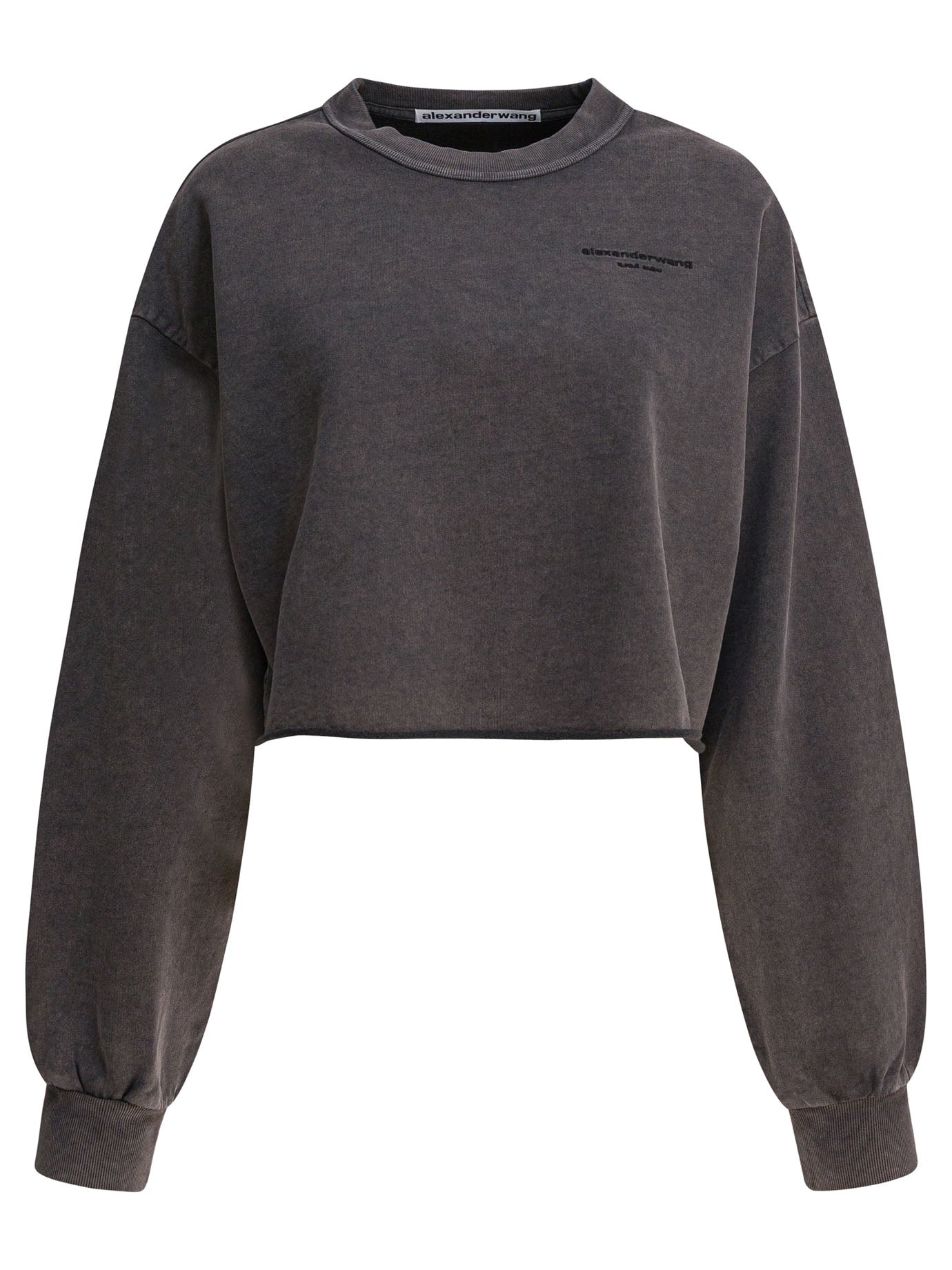 CROPPED CREWNECK SWEATSHIRT Alexander wang BLACK XS