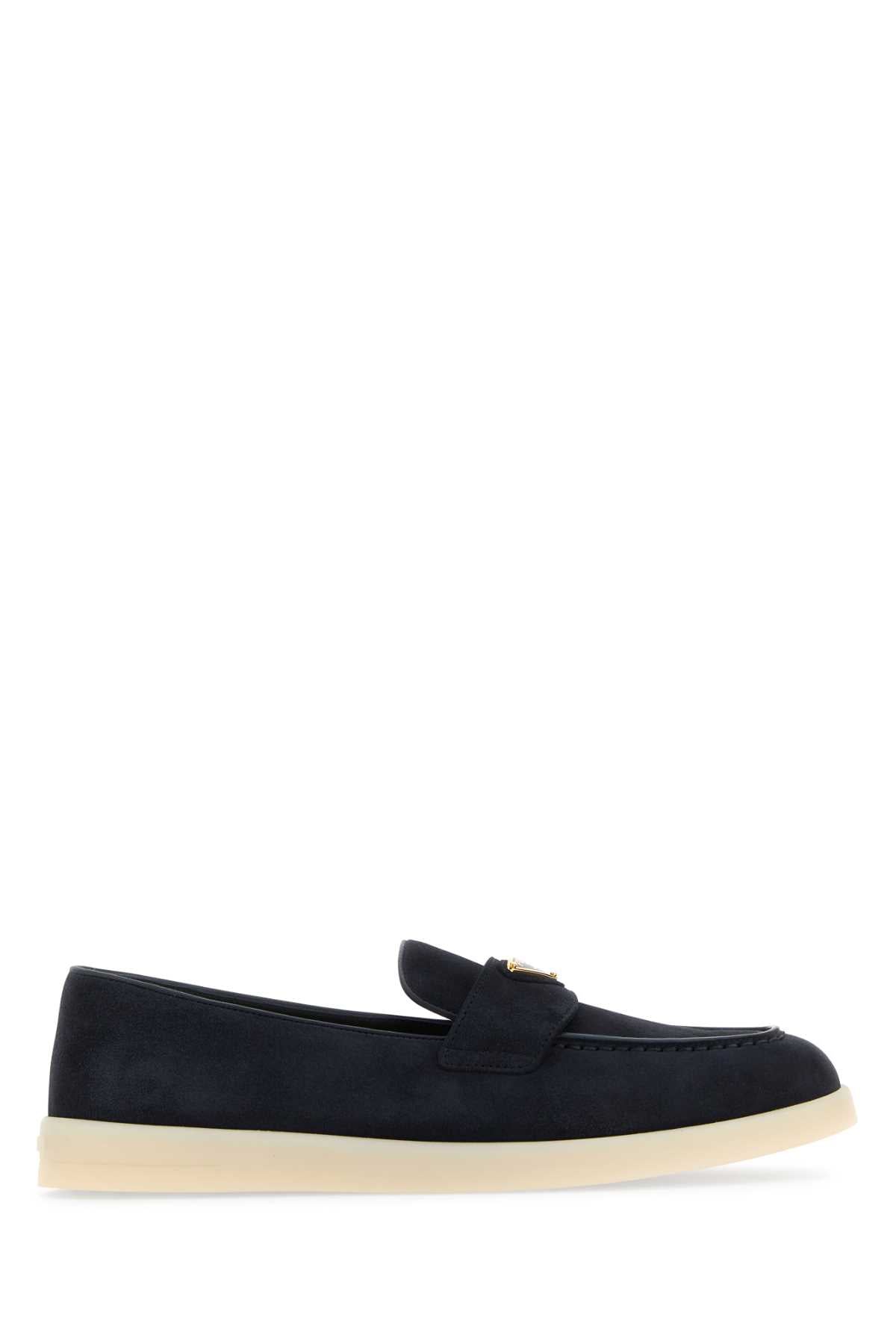 BLUE SUEDE LOAFERS Prada BLUE 35