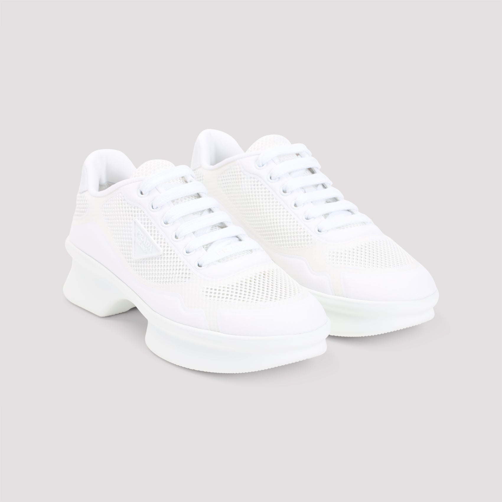 WHITE MESH SNEAKERS Prada
