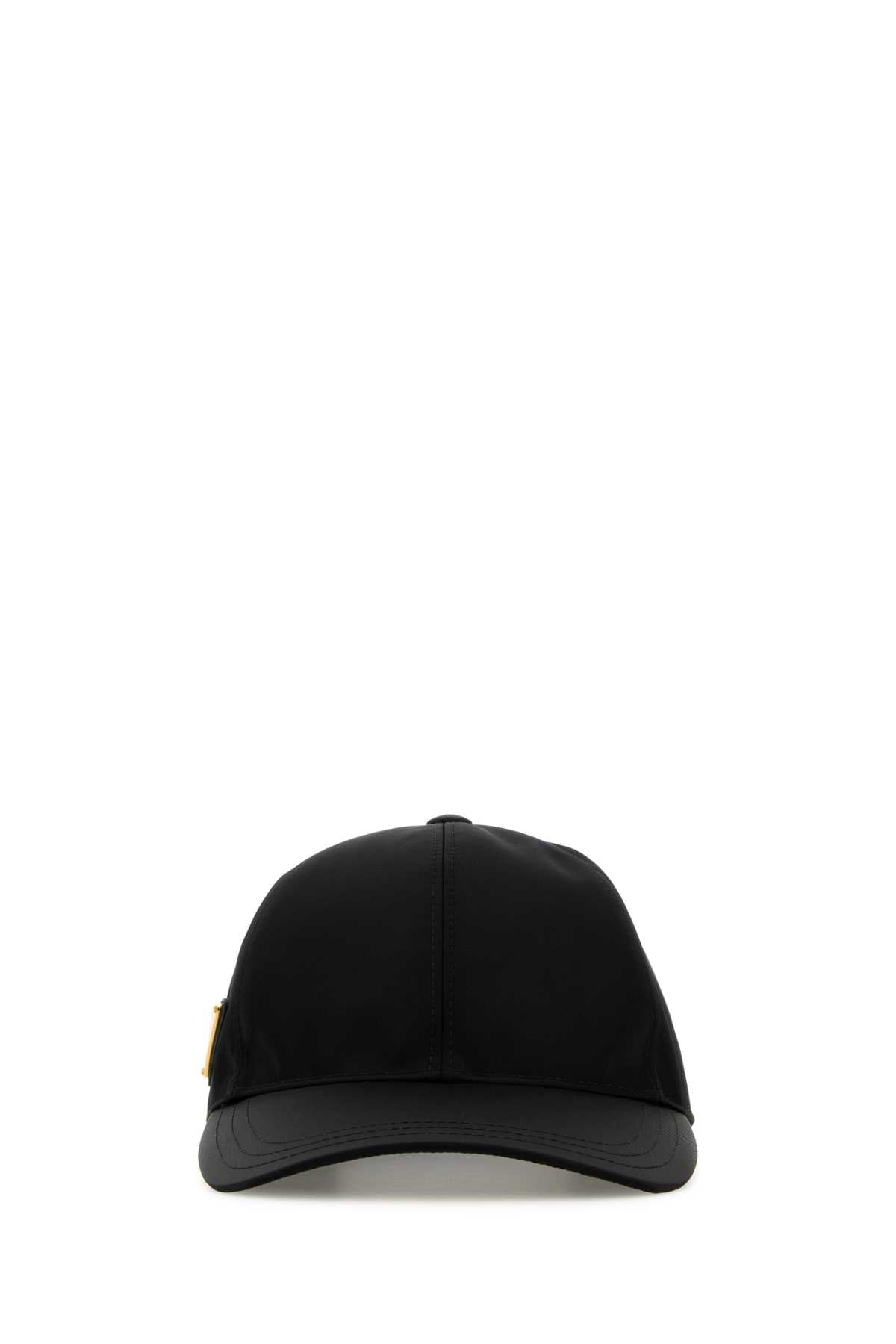 BLACK NYLON BASEBALL CAP Prada BLACK XS